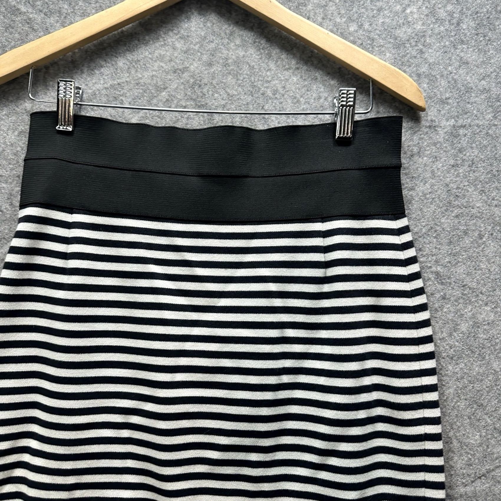 Akris Akris Skirt Women's 8 Black White Stripe Pencil High Waist Knee Length Vintage No Size 30" / US 8 / IT 44 - 3 Thumbnail