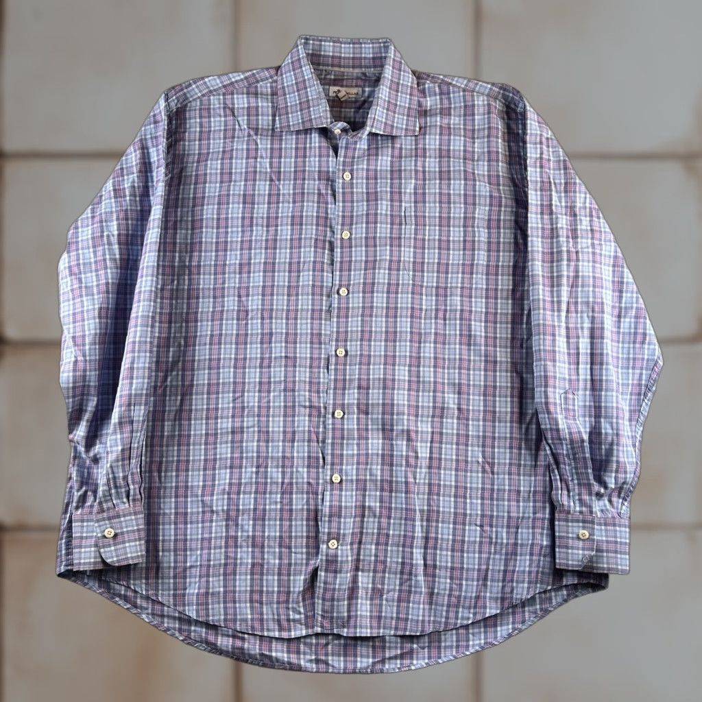 Peter Millar Peter Millar Shirt Mens 2XL Blue Plaid Button-Up Long Sleeve Preppy Casual Business Travel Mens Size US XXL / EU 58 / 5 - 1 Thumbnail