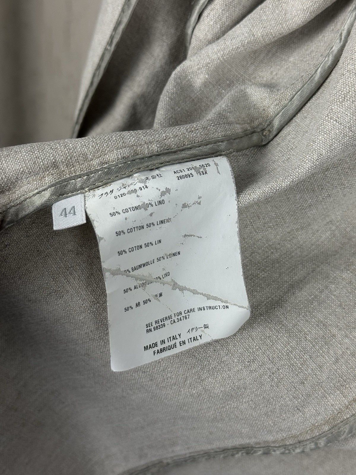 Prada Vintage Prada Sport Woman Luxury Beige Cotton Linen Coat Size M / US 6-8 / IT 42-44 - 15 Thumbnail
