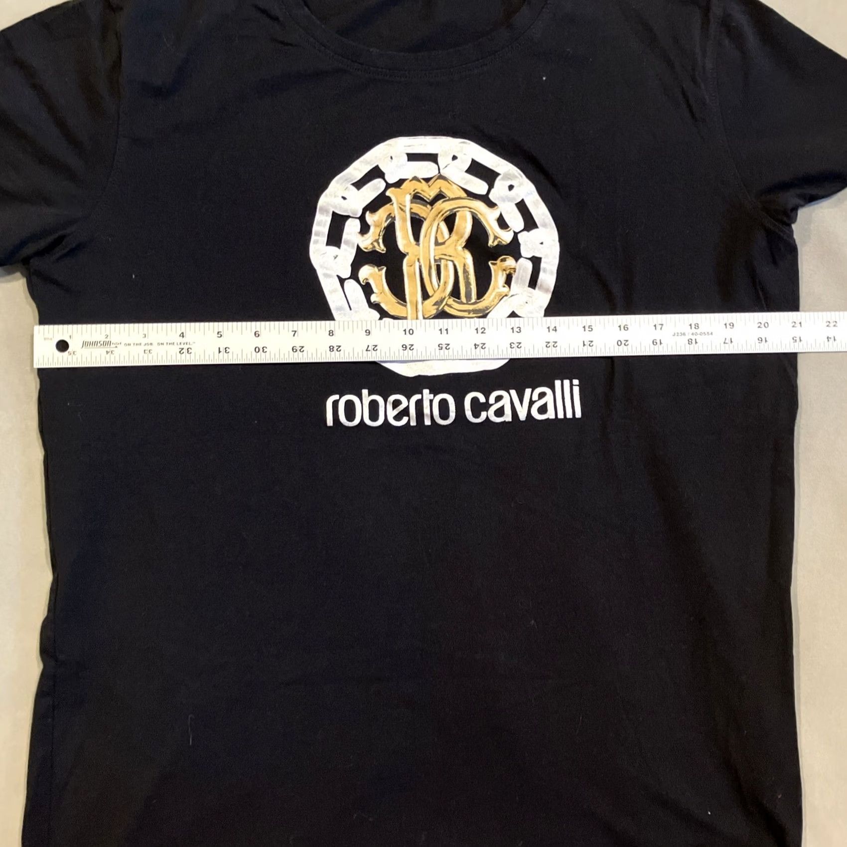 Roberto Cavalli ROBERTO CAVALLI Graphic Print Crew Neck T-Shirt Logo Short Sleeve Black Cotton 2XL Mens Regular Size US XXL / EU 58 / 5 - 5 Thumbnail