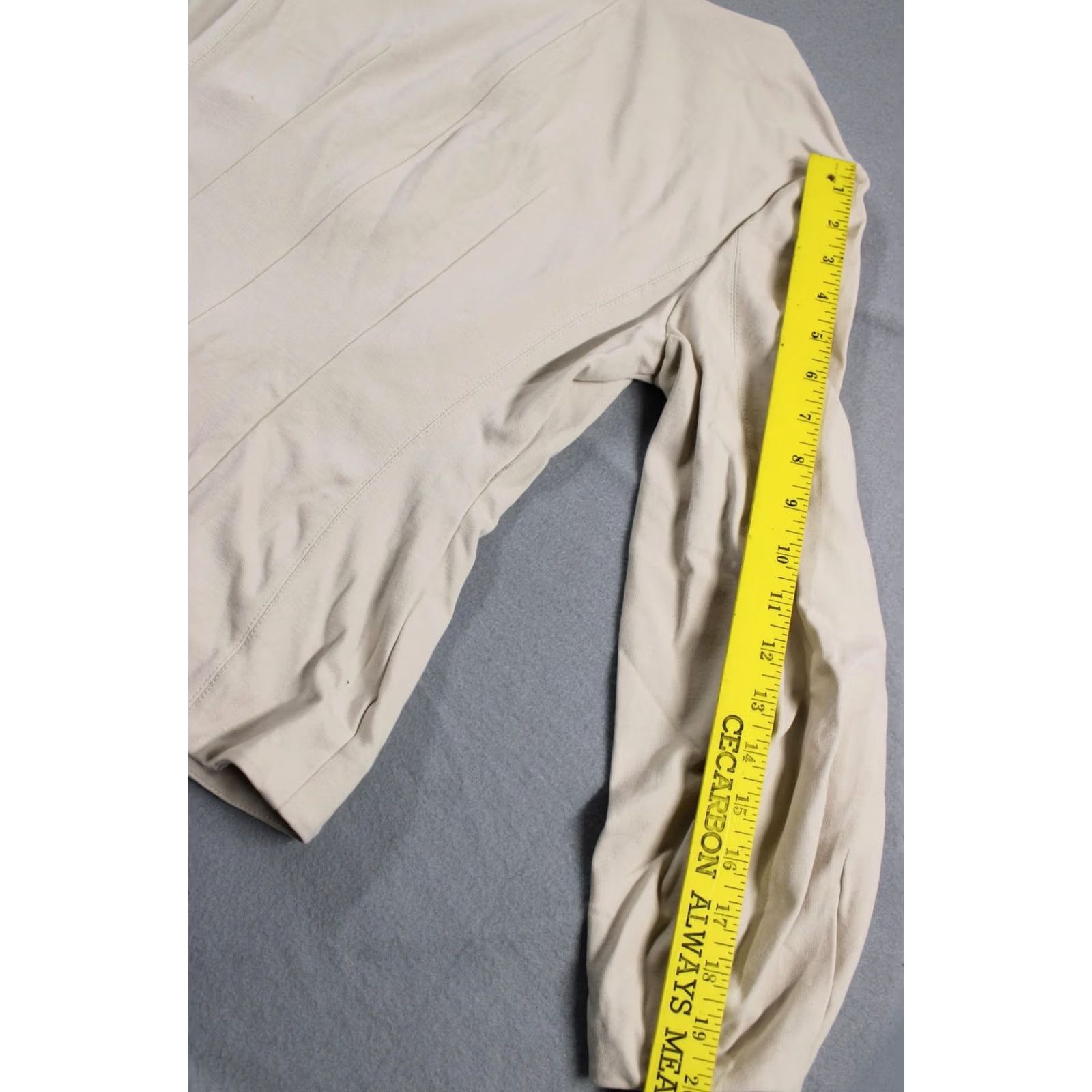 M.M.LaFleur M.M. Lafleur Blouse Womens Small Beige Long Sleeve Fitted Zip Back Work Top Size S / US 4 / IT 40 - 4 Thumbnail
