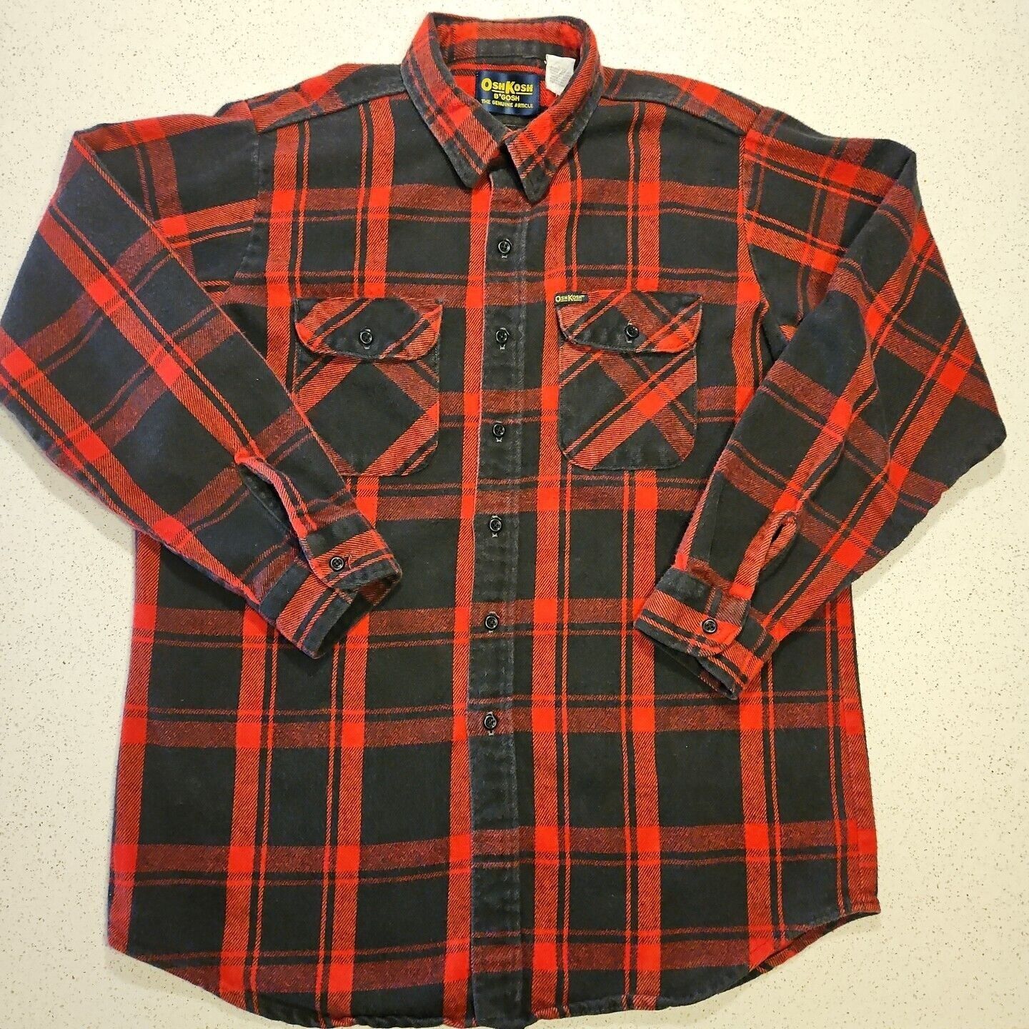 Oshkosh Vtg OshKosh B'gosh Flannel Shirt Mens XL Red Buffalo Plaid G Size US XL / EU 56 / 4 - 2 Thumbnail