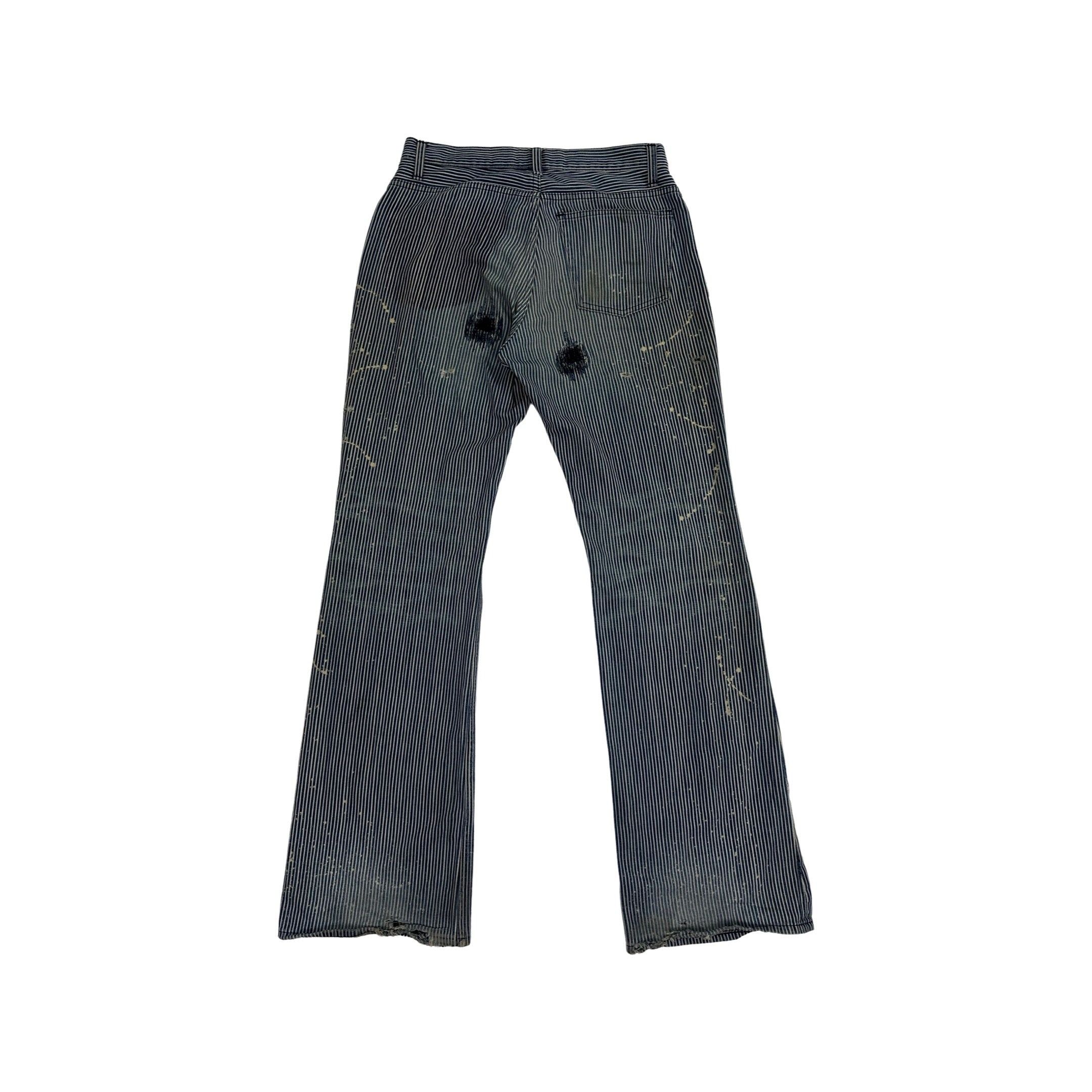 Number (N)ine Number Nine Pinstripe AW01 ‘Standards’ Distressed Denim Size US 31 - 9 Thumbnail