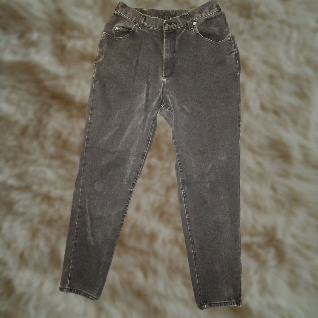 Lee VINTAGE LEE Tapered Jeans Women's 14 Medium High Rise 30 Inseam Black 90s Preppy USA Mens Womens Girls Size 36" / US 14 / IT 50 - 1 Thumbnail
