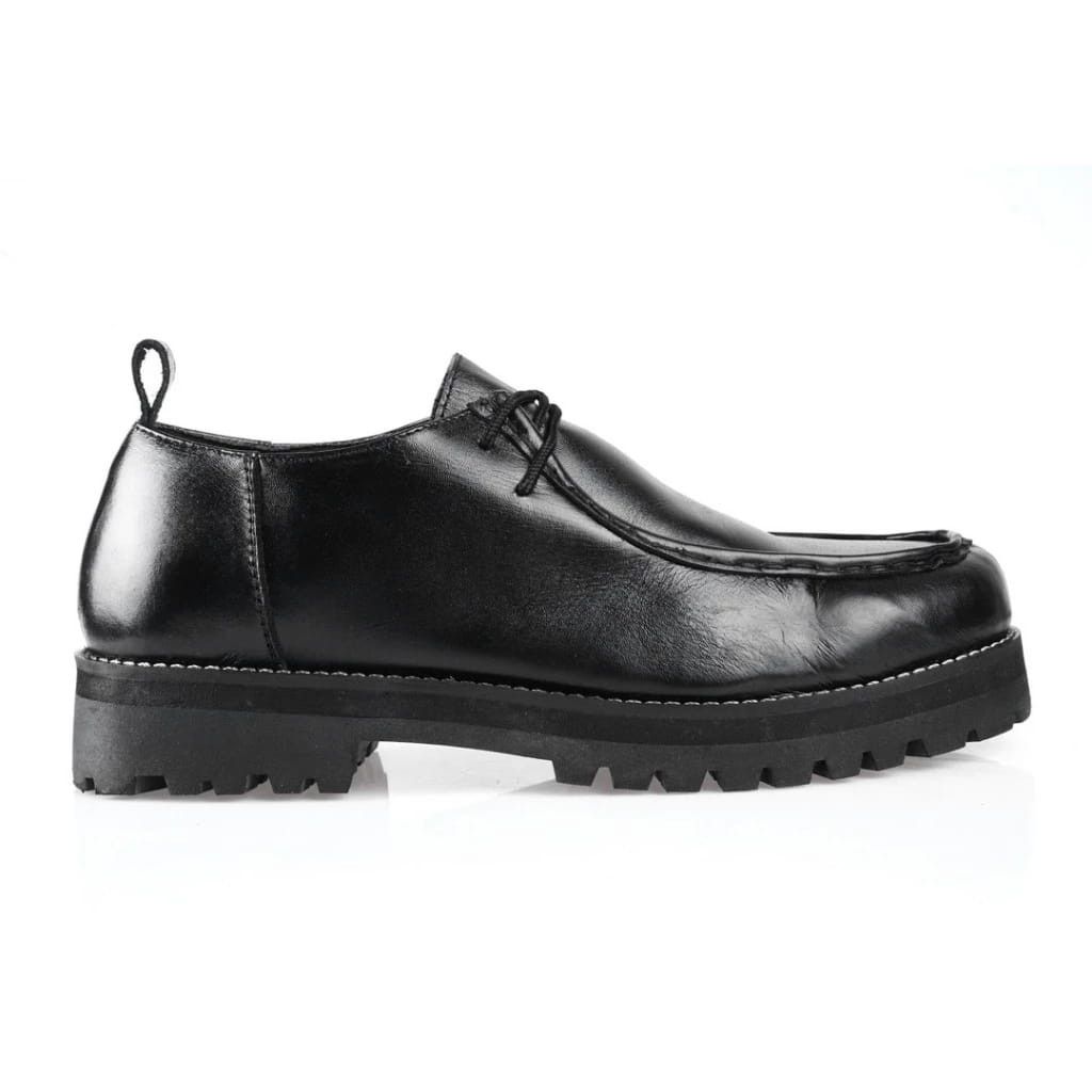Designer × Genuine Leather Azco Derby Square Black Leather Size US 10 / EU 43 - 2 Thumbnail