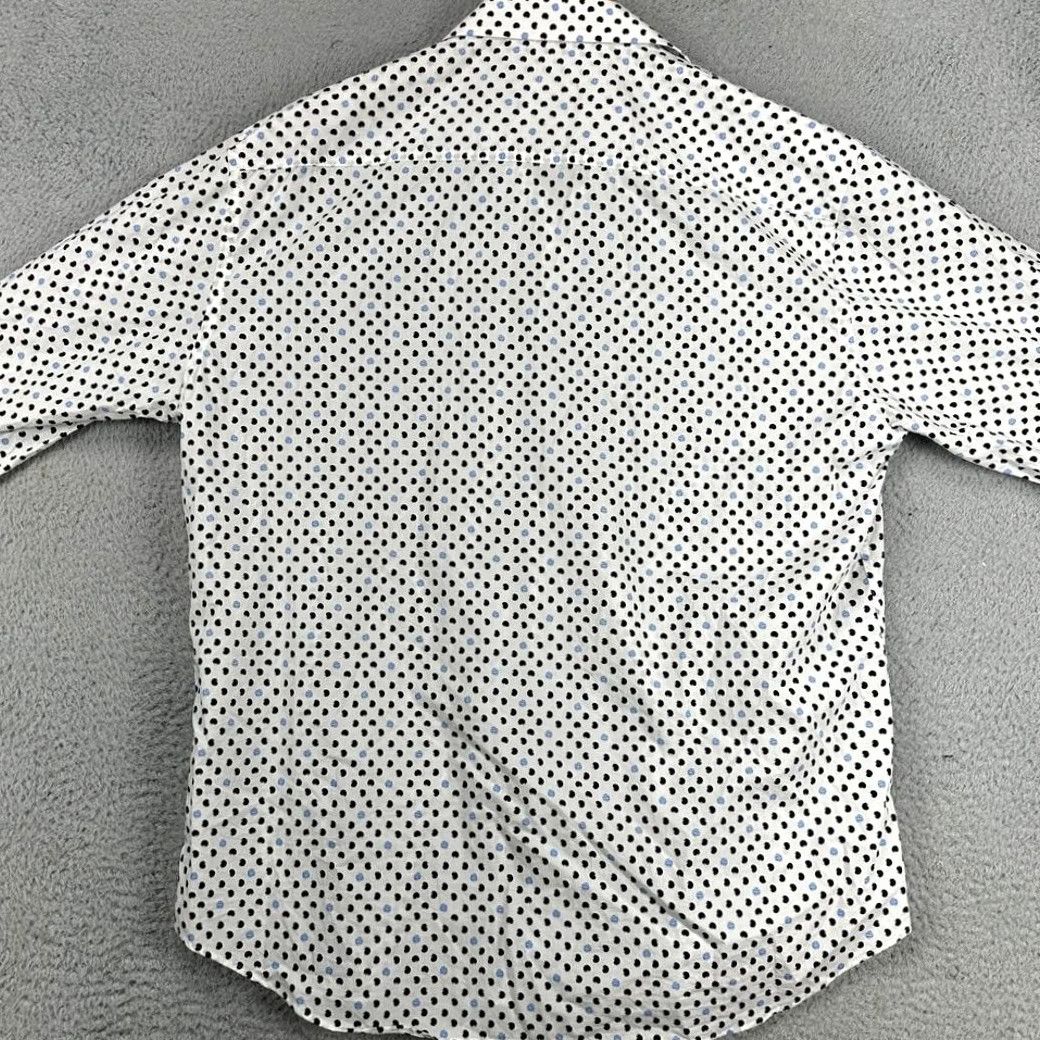 BUGATCHI VINTAGE Bugatchi Button Up Shirt Mens XL Snow White Black Polka Dot Shaped Fit Casual Size US XL / EU 56 / 4 - 3 Thumbnail