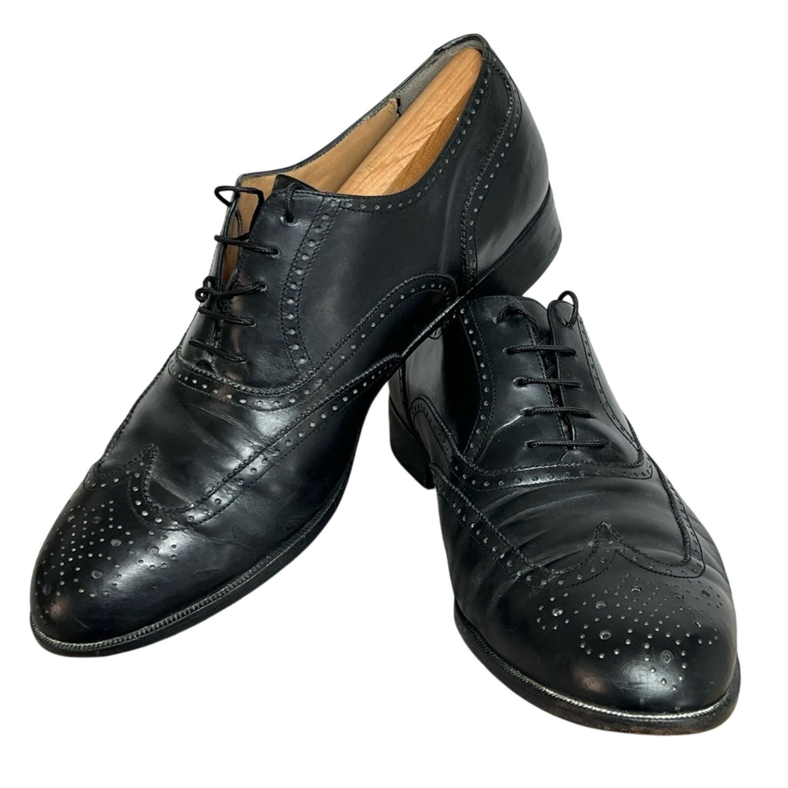 Salvatore Ferragamo SALVATORE FERRAGAMO Leather Wing-Tip Derby Brogue Shoes 9 3E Size US 9 / EU 42 - 3 Thumbnail