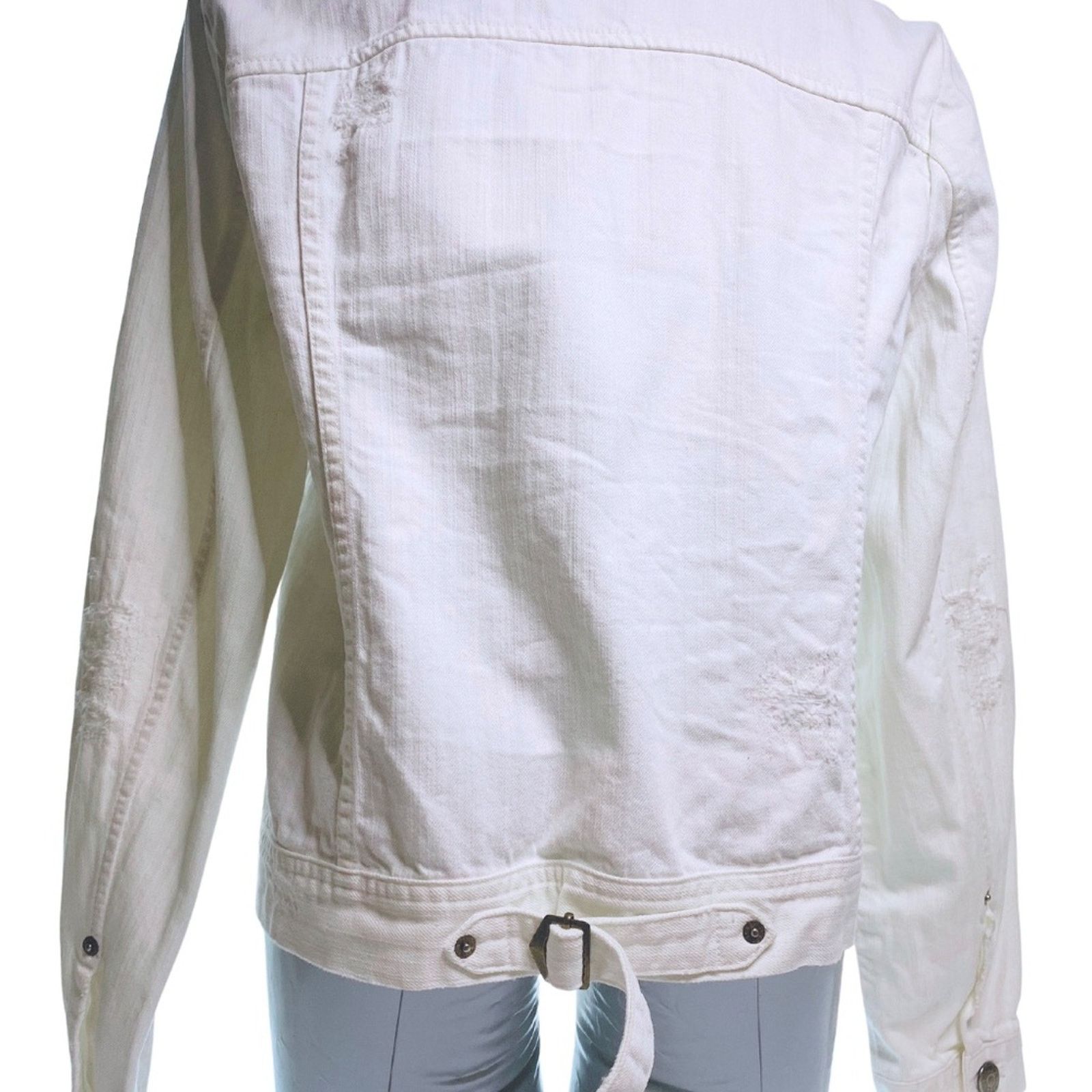 J.Crew J. CREW Vintage White Denim Utility Jacket Size L / US 10 / IT 46 - 3 Thumbnail