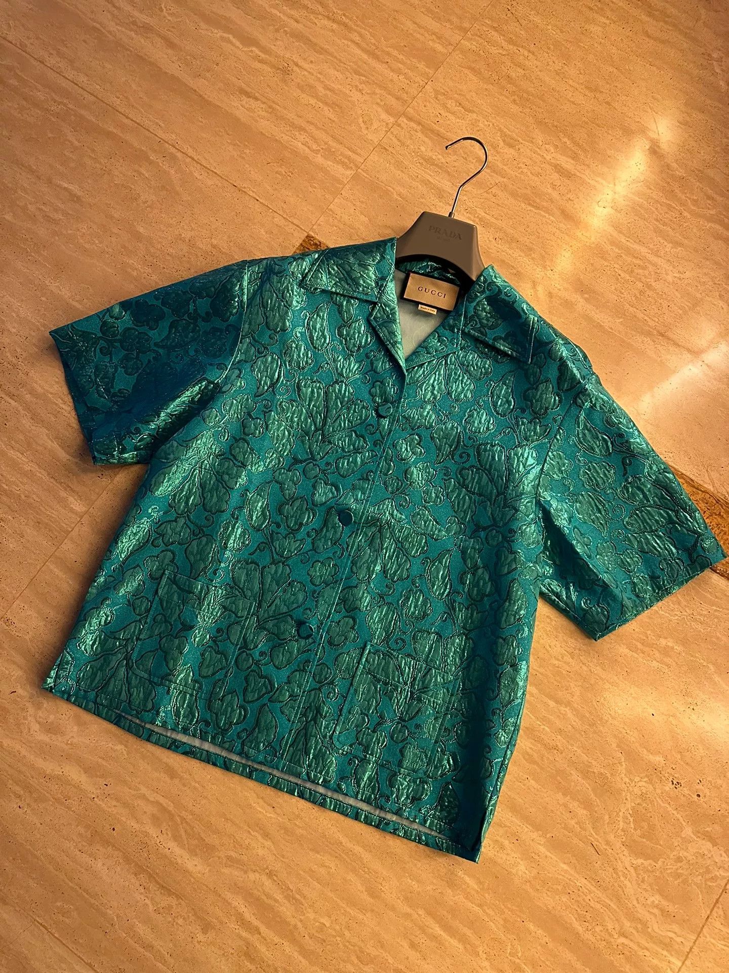 Gucci Gucci Metallic Floral Short Sleeve Shirt Size IT 38 Size XS / US 0-2 / IT 36-38 - 1 Thumbnail