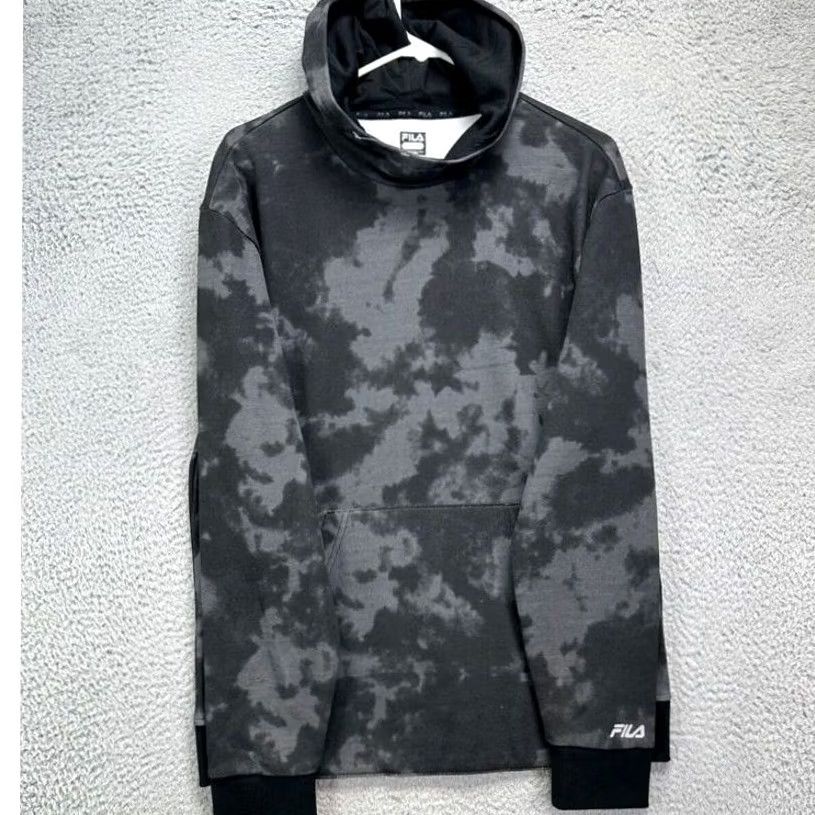 Fila FILA Sport Hoodie Sweatshirt Mens Small Gray Tie Dye Pullover Logo Hoodie Pockets KNIT Casual New without Tags Size US S / EU 44-46 / 1 - 3 Thumbnail