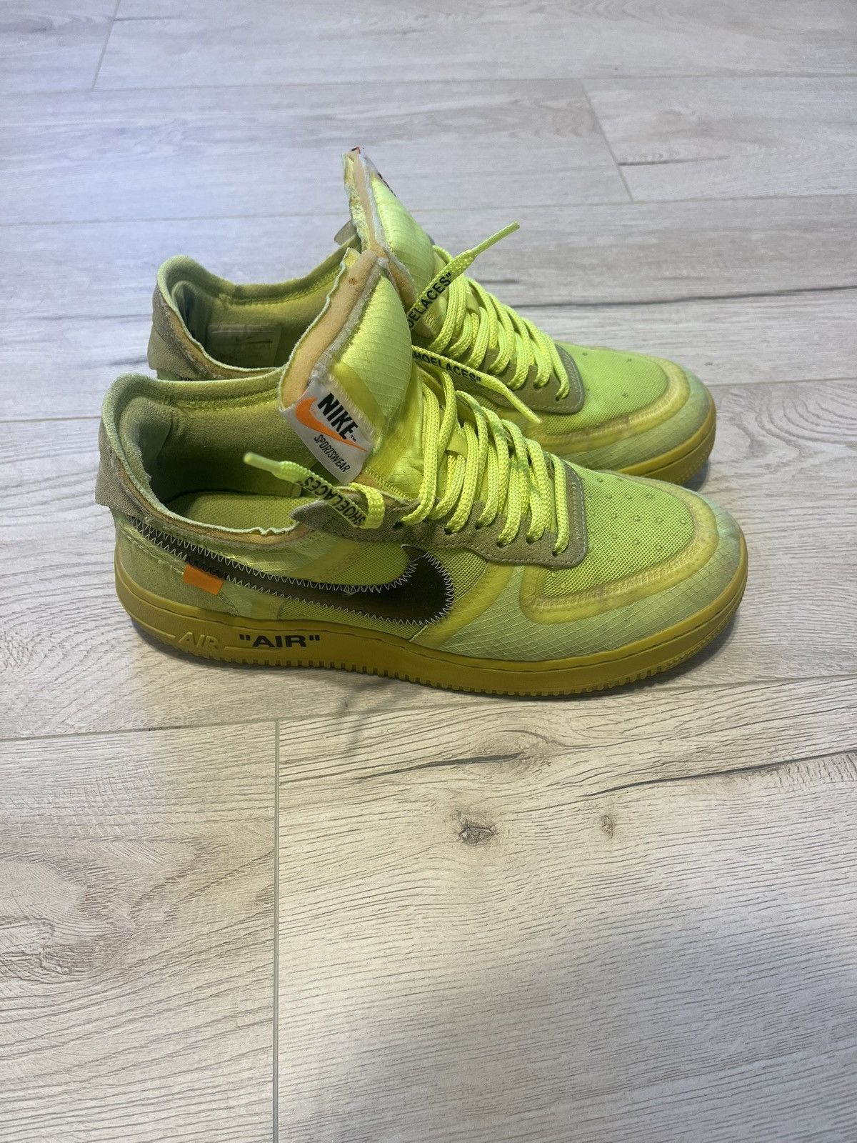Nike × Off-White Nike x Off White AF1 ‘Volt’ Size US 6.5 / EU 39-40 - 5 Thumbnail
