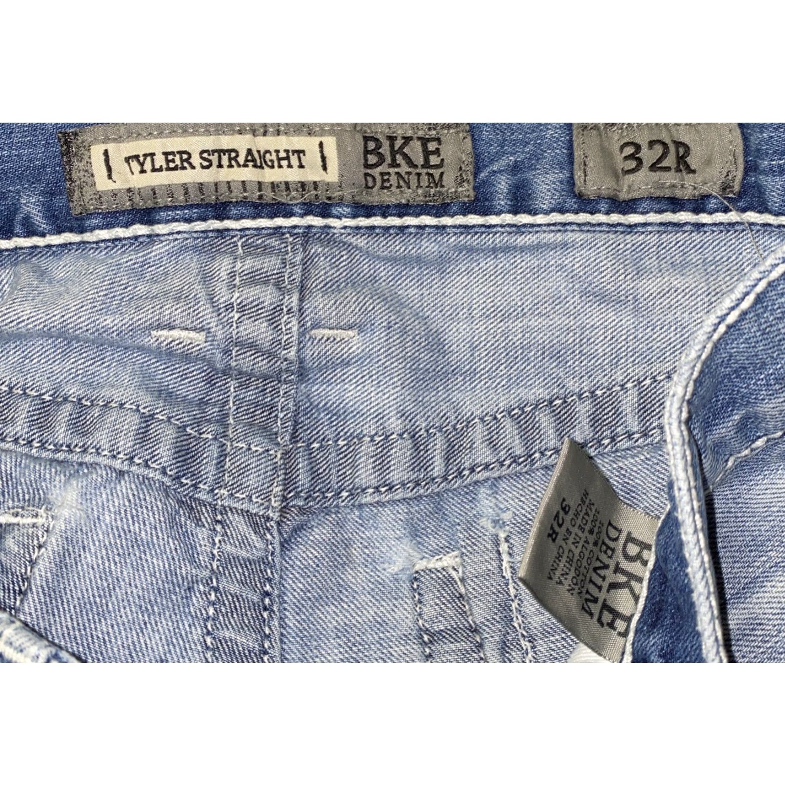 BKE BKE Tyler Mens Jeans - Denim Straight Fit, Blue, 32R x 31 Inseam, Regular, Cotton, Buckle Brand Size US 32 / EU 48 - 6 Thumbnail
