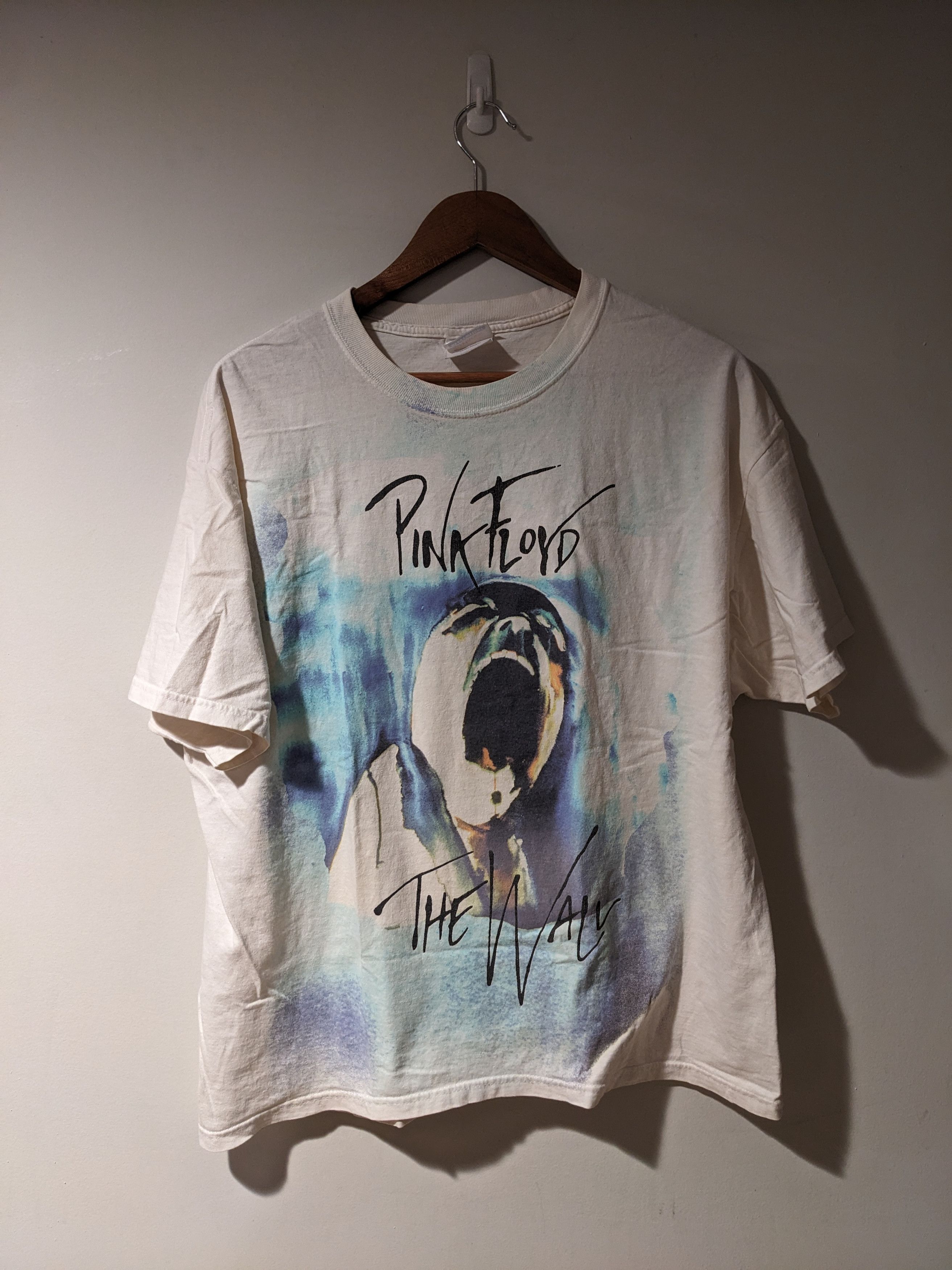 image of Band Tees x Pink Floyd Vintage Y2K Pink Floyd The Wall White X-Large T-Shirt, Men's (Size XL)