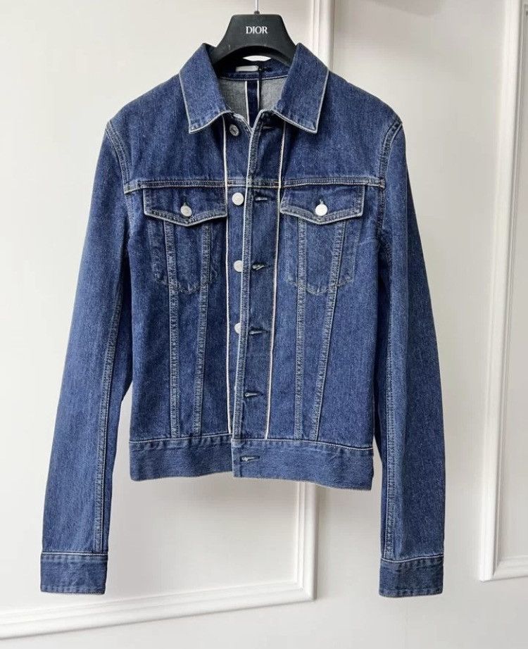 image of Dior Cotton Pocket Detail Classic Denim Jacket in Blue, Men's (Size Small)