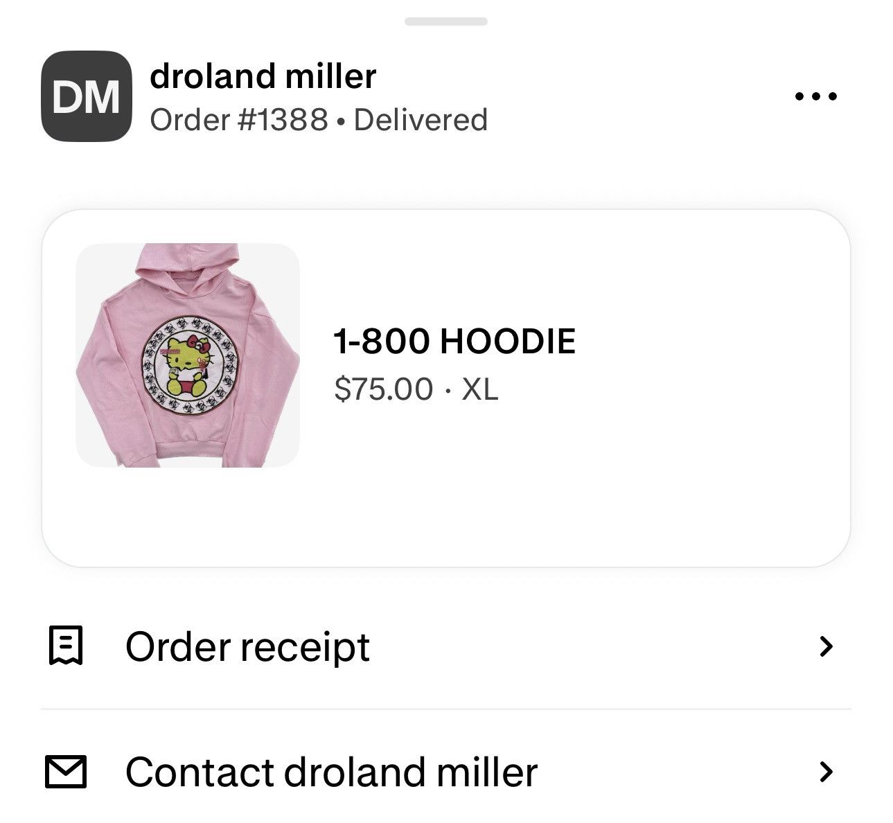 Droland Miller 1-800 Hoodie Size US XL / EU 56 / 4 - 6 Thumbnail