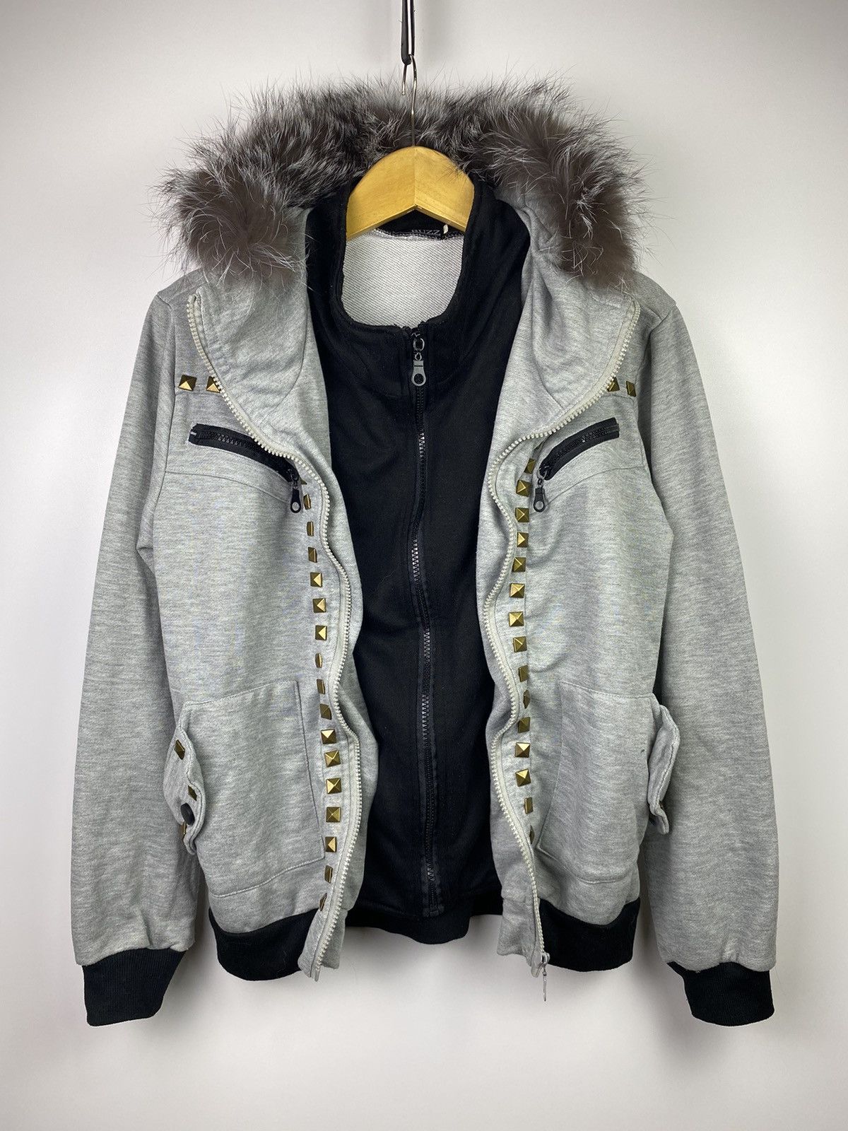 Japanese Brand studded fur hoodie buzz double layer ifsixwasnine style Size US M / EU 48-50 / 2 - 1 Thumbnail