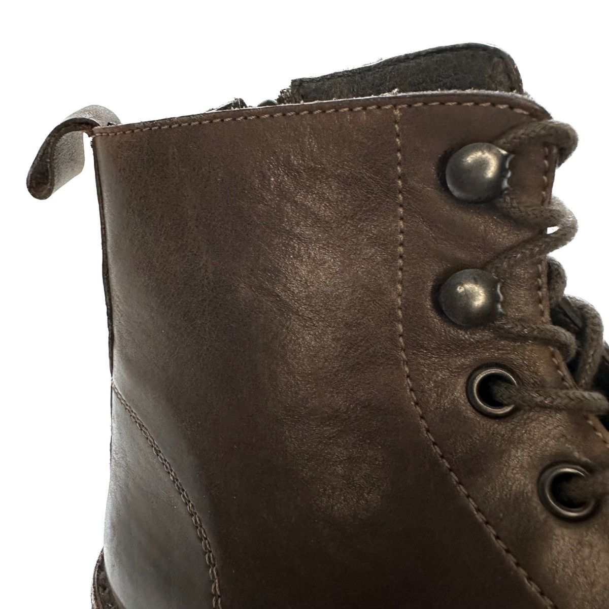 Other Boemos Italy Brown Leather Boots Lace Zip Up US6.5 EU37 Size US 7 / IT 37 - 7 Thumbnail