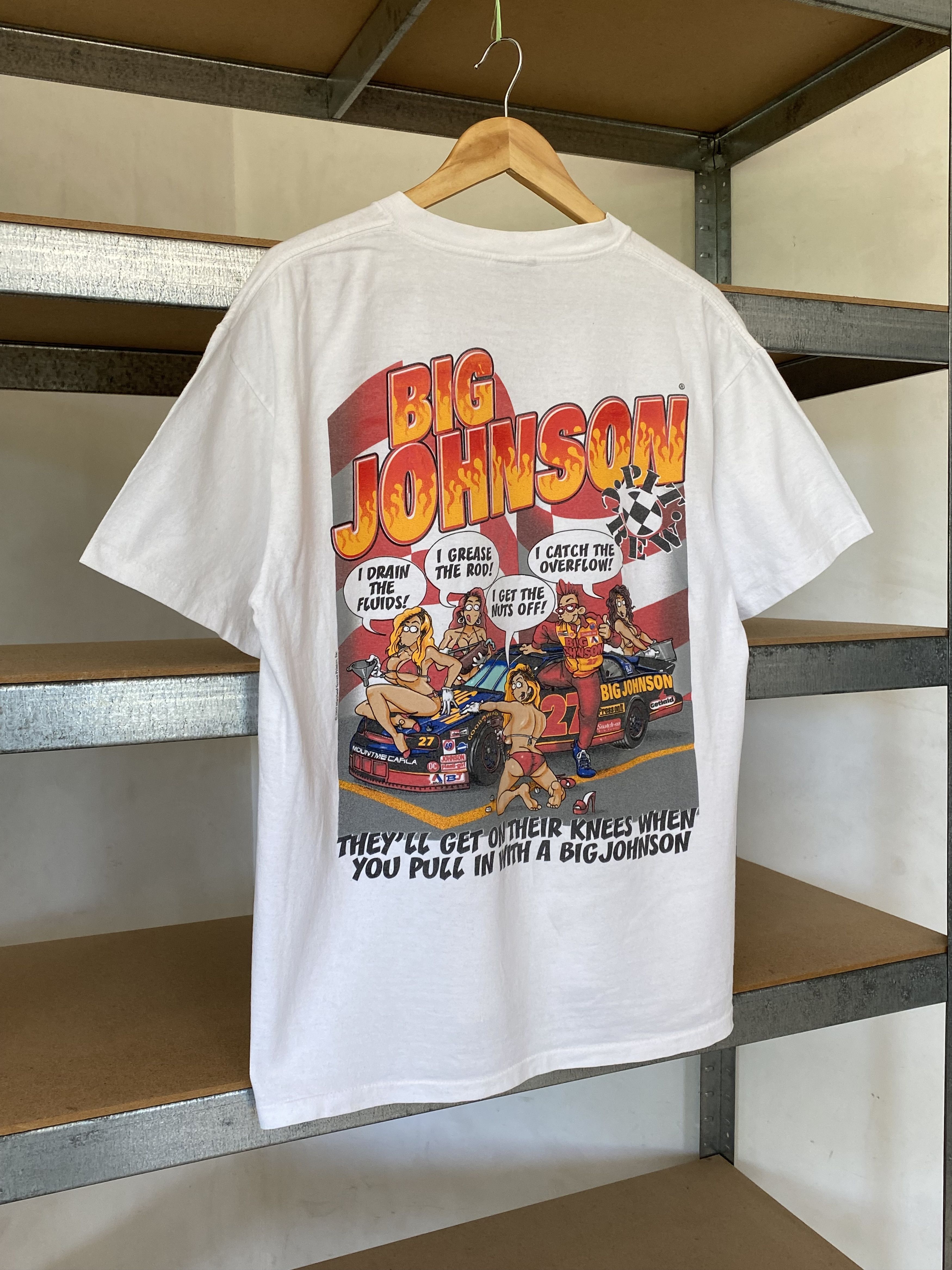 Vintage Big Johnson Vintage 1997 Racing Pit Stop Naughty Tee Size US L / EU 52-54 / 3 - 3 Thumbnail