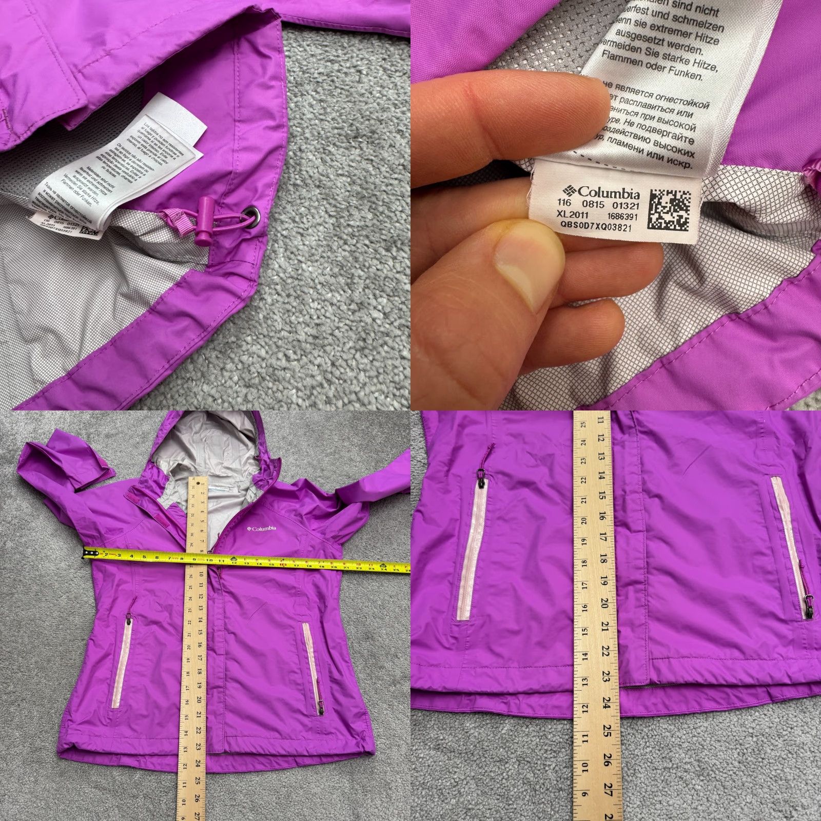 Vintage Columbia Womens Hoodie Windbreaker Jacket Front Zip Purple All Seasons Pockets Short Length Regular Fit Size S / US 4 / IT 40 - 9 Thumbnail