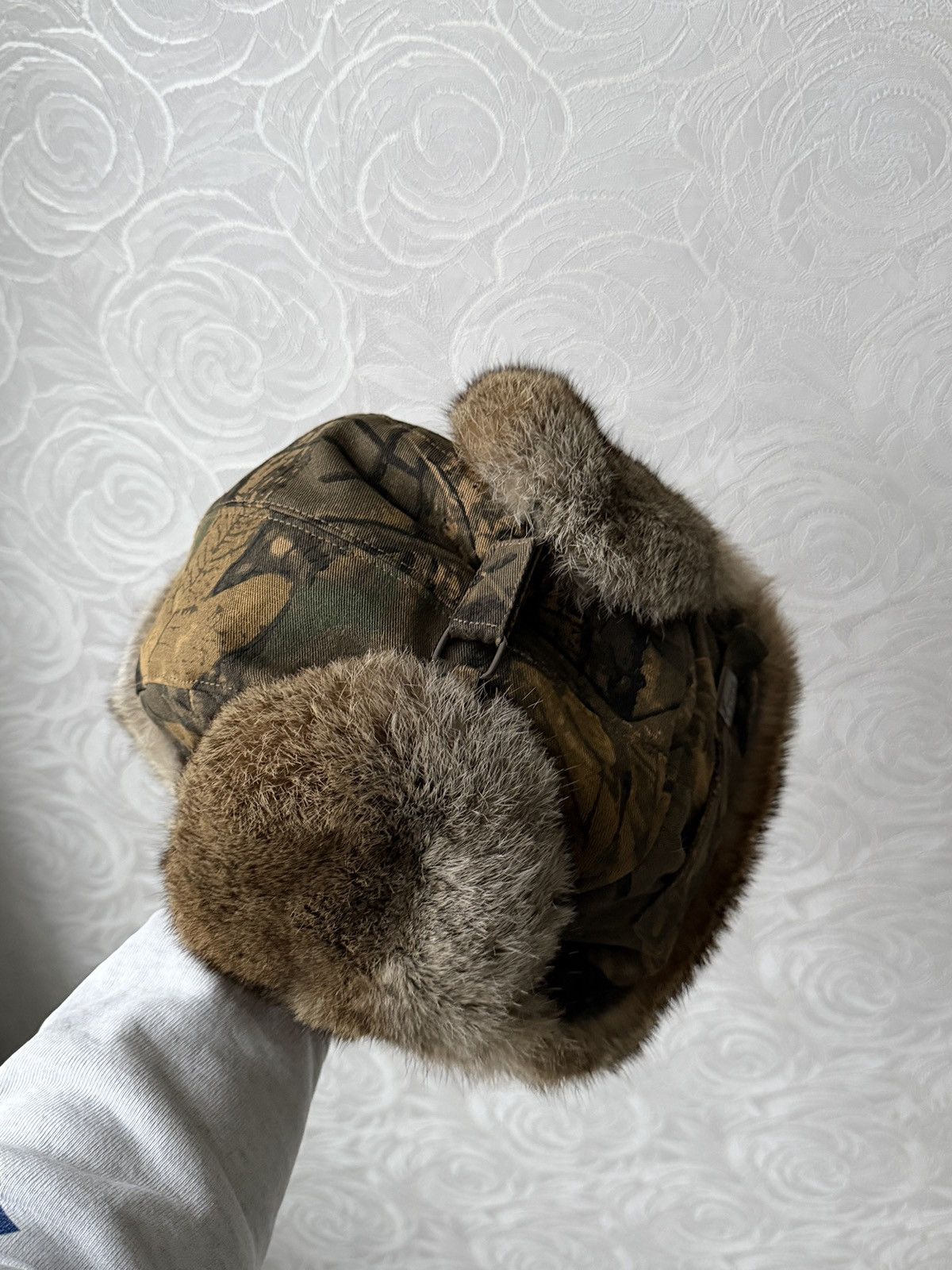 Realtree Rabbit Fur Earflap Hat Ushanka Camo Tree Y2K FRR Canada Rare Size ONE SIZE - 8 Thumbnail