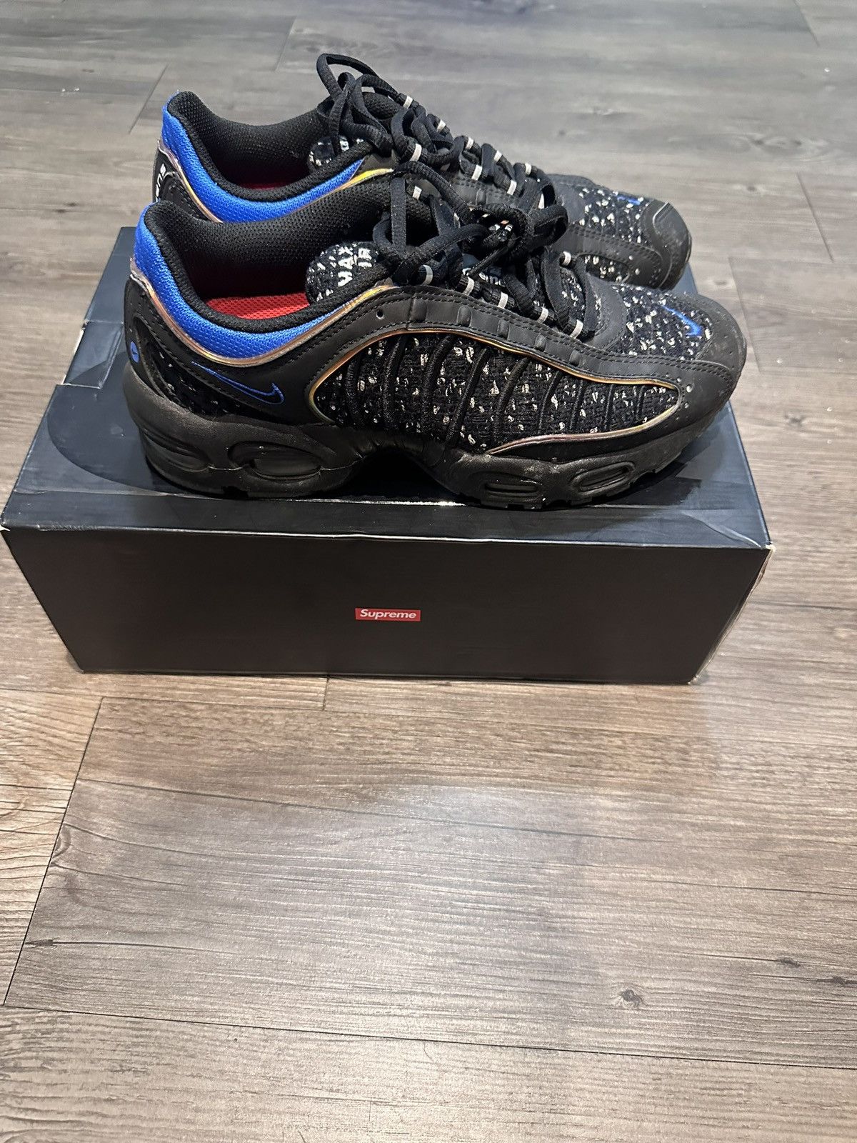 image of Nike x Supreme Air Max Tailwind Iv / Supreme Shoes in Black, Men's (Size 7.5)