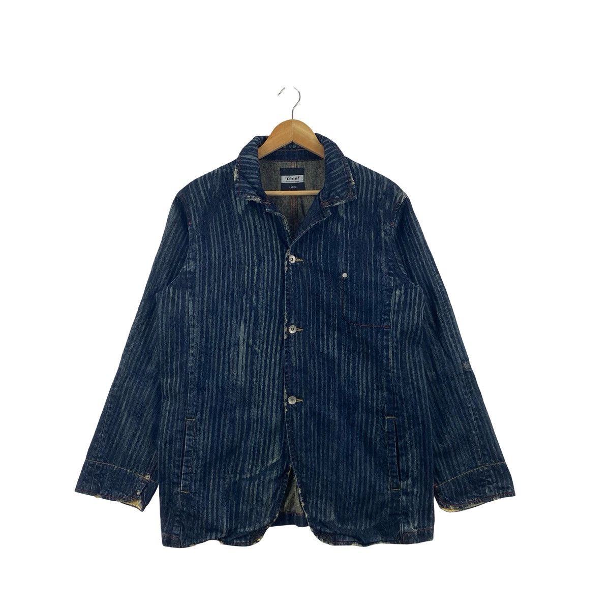 Vintage Vintage DVOPL POWER To The People Indigo Striped Denim Size US L / EU 52-54 / 3 - 3 Thumbnail