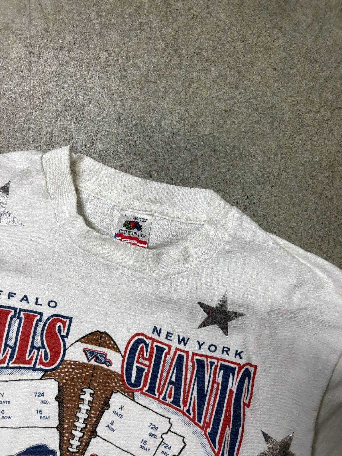 NFL Vintage Buffalo Bills New York Giants Super Bowl T-Shirt Size US L / EU 52-54 / 3 - 3 Thumbnail
