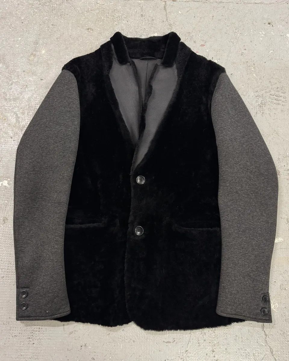 Emporio Armani FW2013 Emporio Armani Black Sherling Wool Sleeves Jacket Size US L / EU 52-54 / 3 - 1 Thumbnail