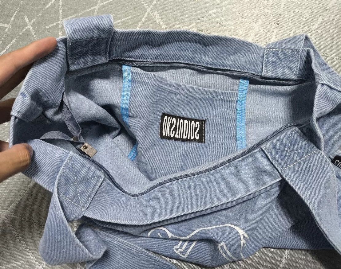 Japanese Brand Outdoor y2k washed doggy denim tote bag aesthetic Size ONE SIZE - 4 Thumbnail