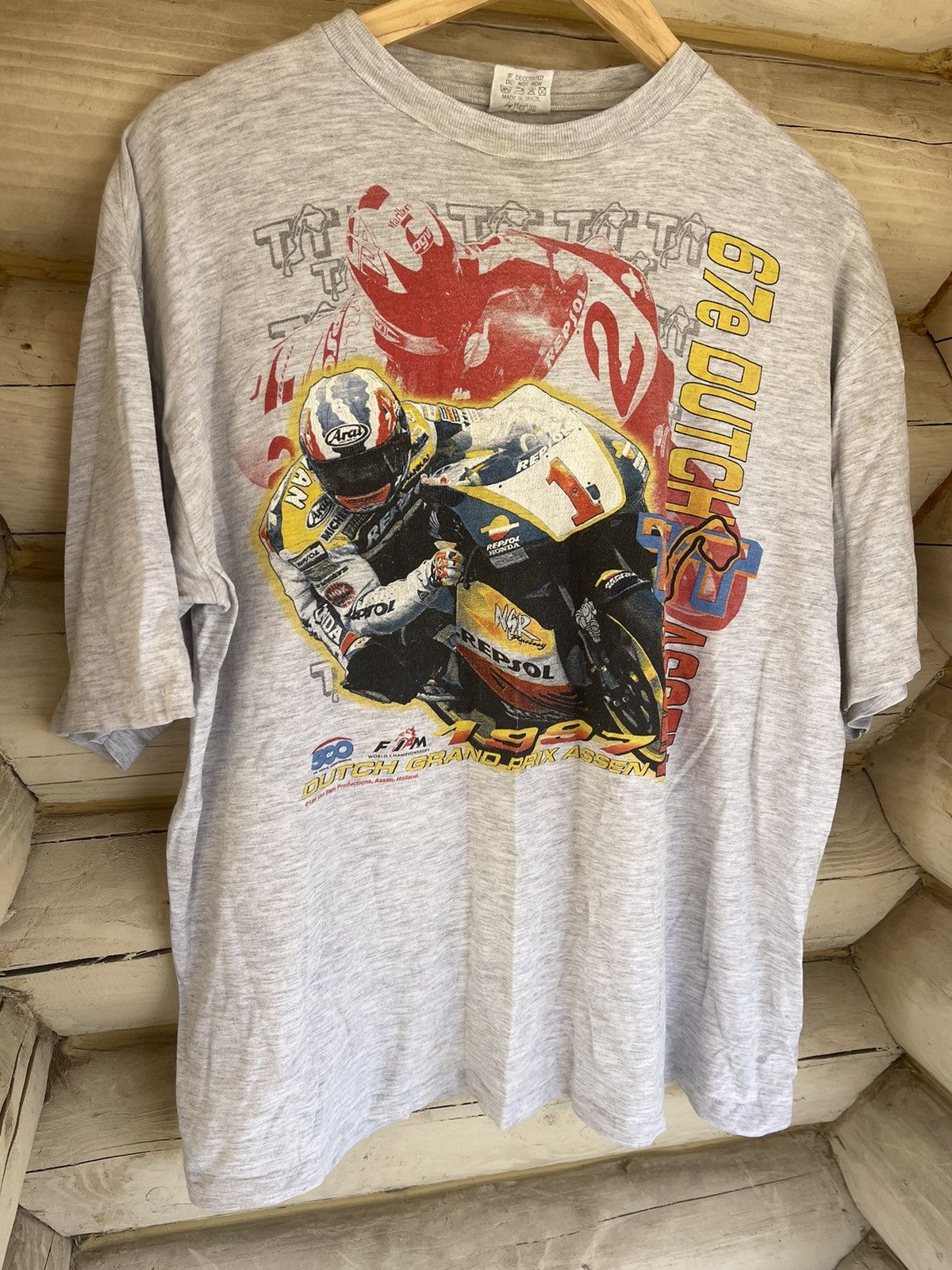 Vintage 1997 Moto TT Grand Prix Dutch World Championship Vintage tee Size US XL / EU 56 / 4 - 3 Thumbnail