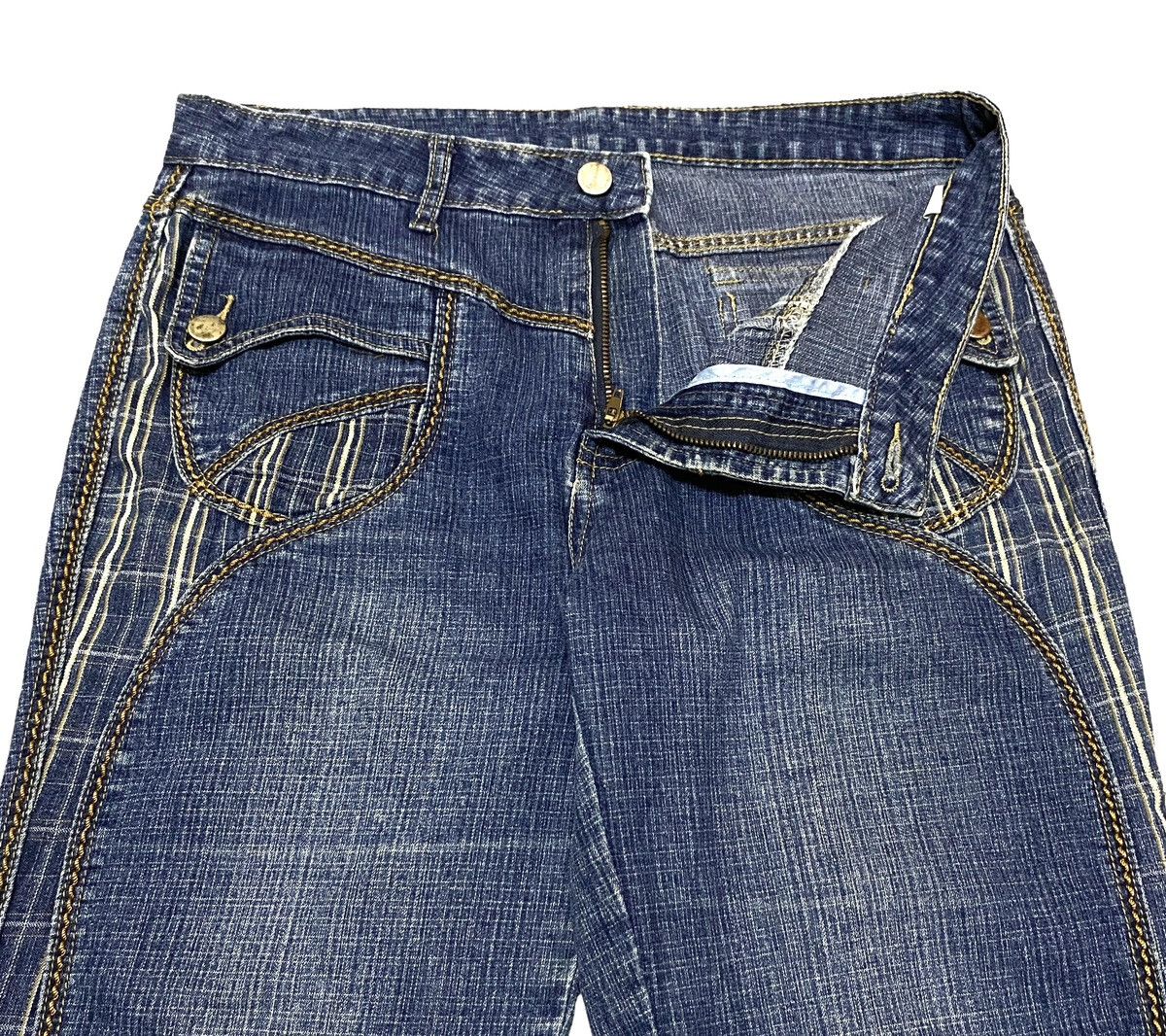 If Six Was Nine Rare Design Vintage Japanese Brand Super Flared Jeans 2000s Size US 30 / EU 46 - 6 Thumbnail