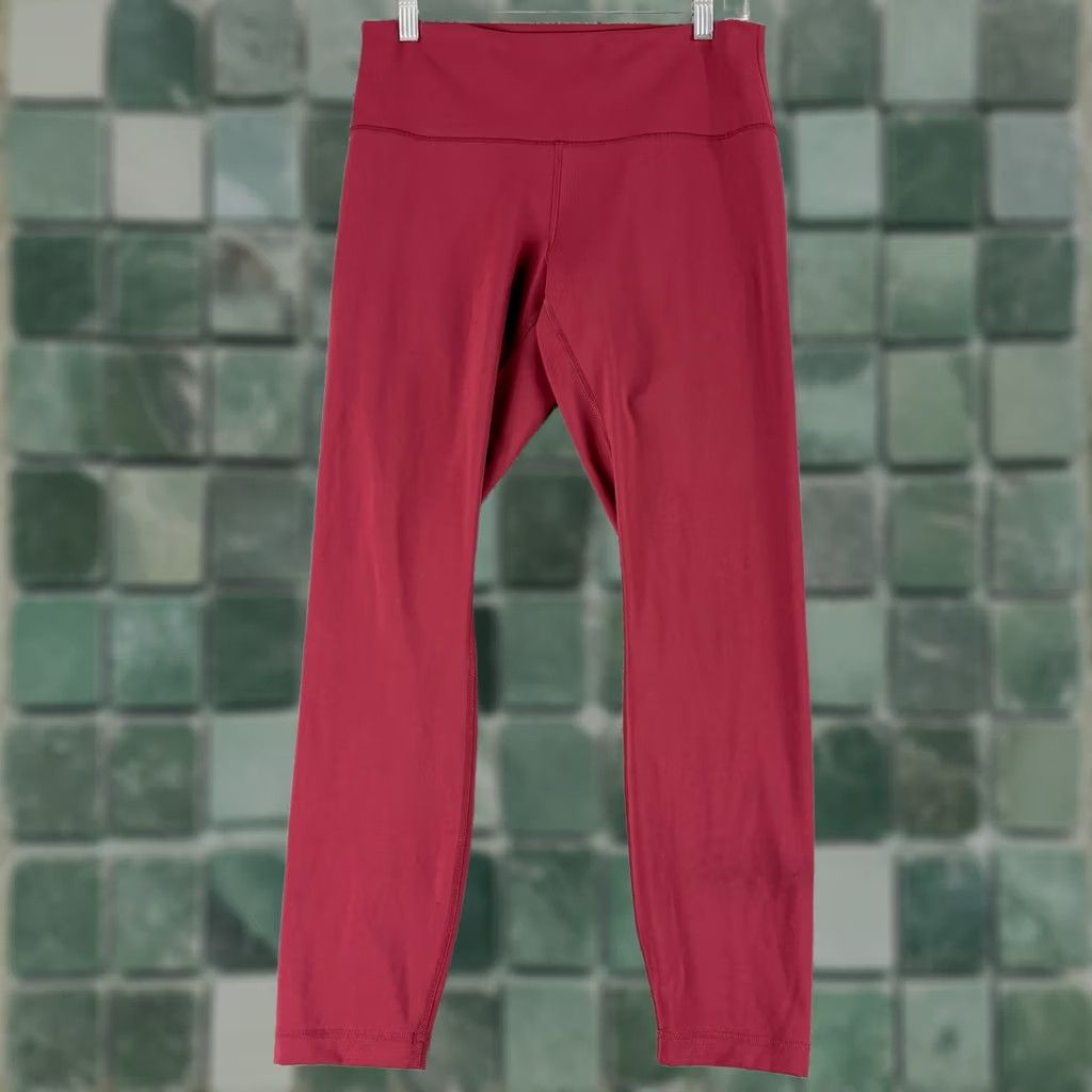Lululemon Lululemon Wunder Train Leggings Womens 10 Burgundy Red High Rise 24 Inseam Size 32" / US 10 / IT 46 - 1 Thumbnail