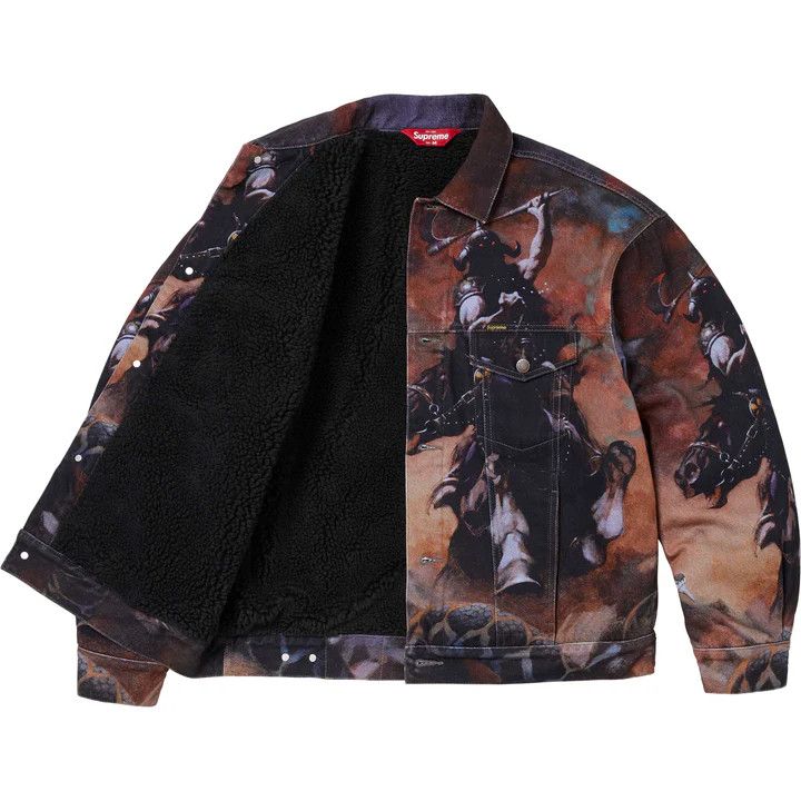 Supreme Supreme Frazetta Faux Shearling Lined Trucker Jacket Small Size US S / EU 44-46 / 1 - 2 Thumbnail
