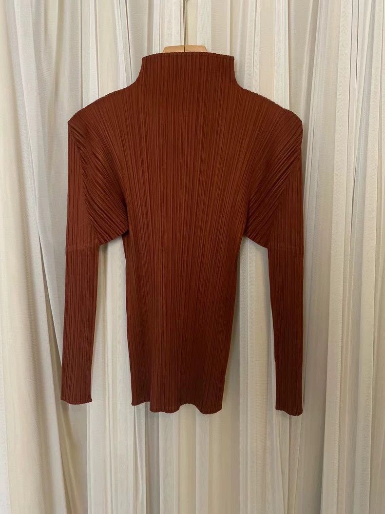 Issey Miyake issey miyake size:3 Orange-red pleated long-sleeved top Size XXS / US 00 / IT 34 - 1 Thumbnail
