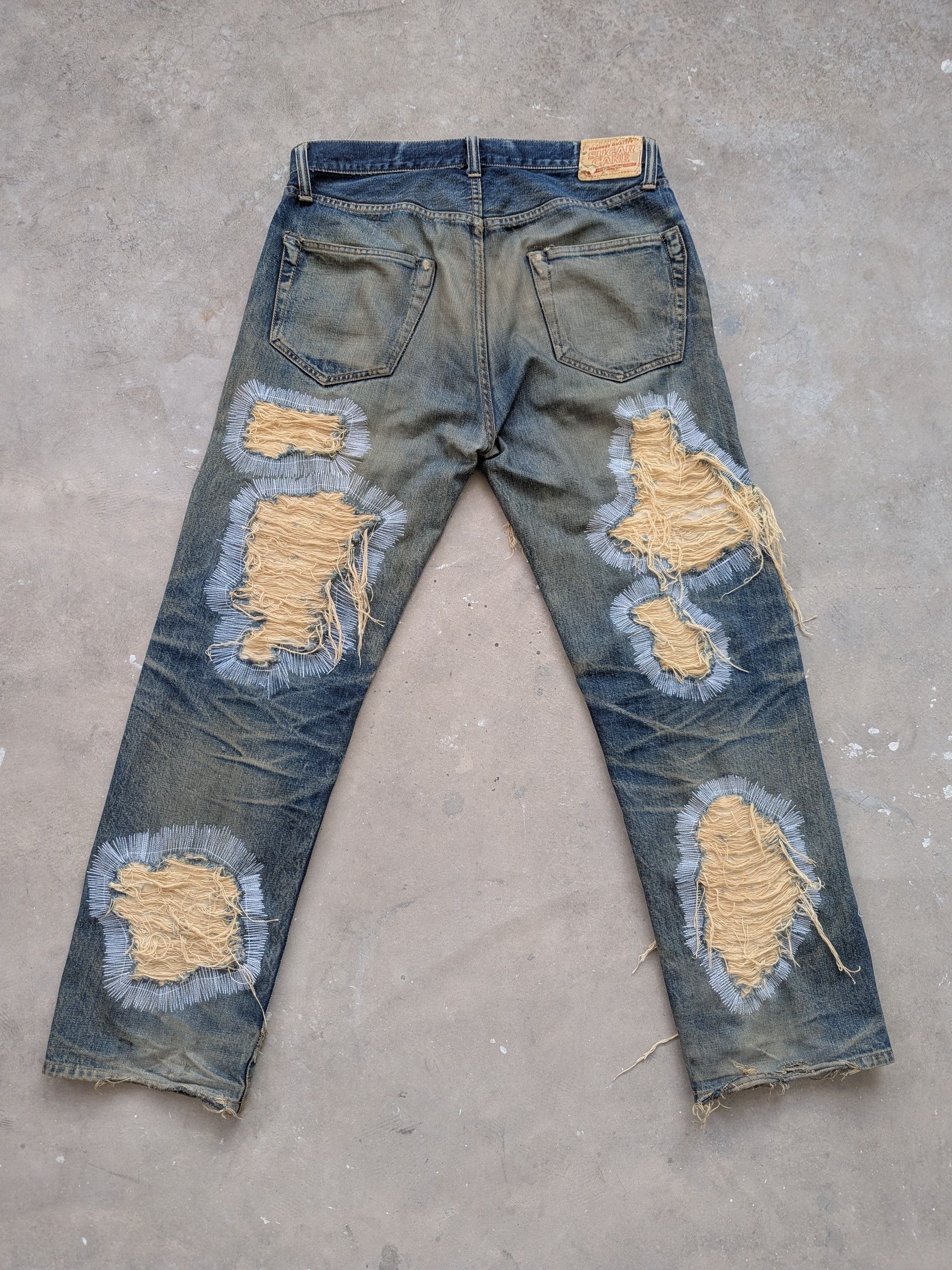 Sugar Cane × Vintage Vintage 90s Sugar Cane Selvedge Distressed Denim Size US 34 / EU 50 - 25 Thumbnail