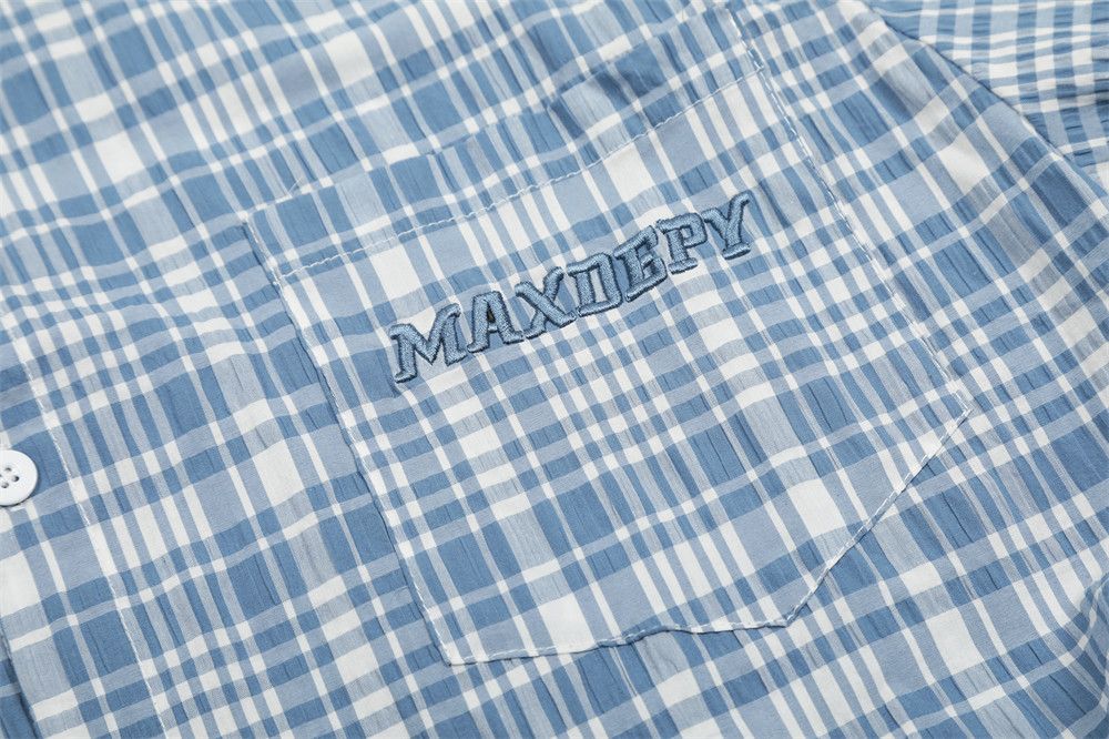 Japanese Brand × Vintage Men's loose street letter embroidery contrast plaid shirt Size US M / EU 48-50 / 2 - 3 Thumbnail