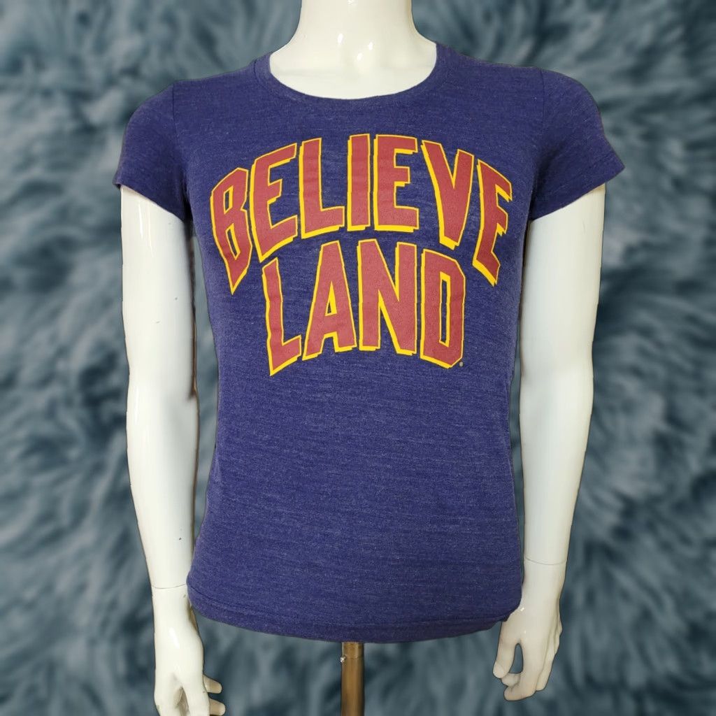 Vintage Homage Believeland T Shirt XS Unisex Adults Crew Neck Short Sleeve Blue Graphic Tee Cavaliers Cavs Sports 90s Style Nice Size US XS / EU 42 / 0 - 1 Thumbnail