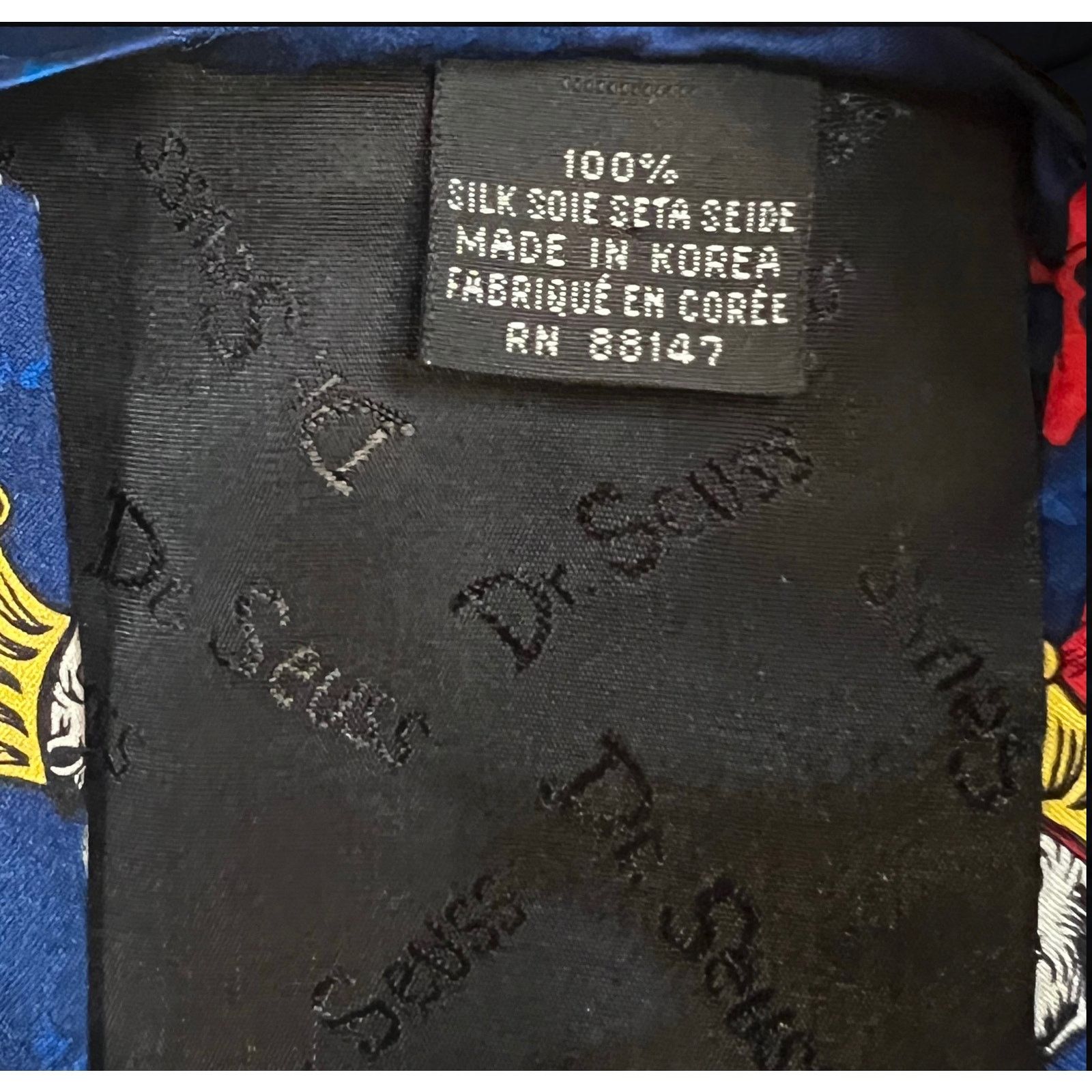 Vintage Dr Seuss Cat in the Hat Dark Blue Tie - 1994 Size ONE SIZE - 9 Thumbnail