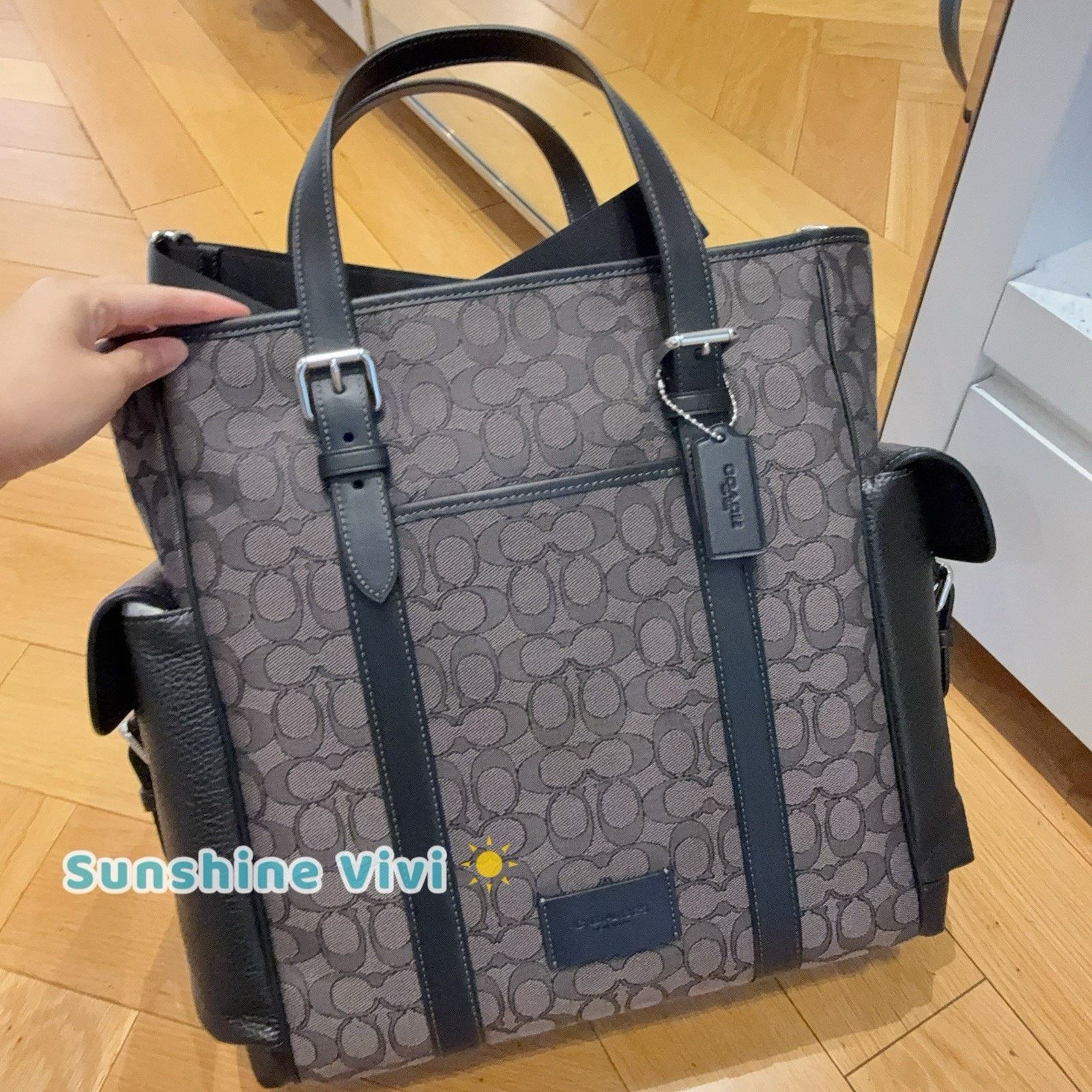 Coach NWT COACH CR325 Sprint Tote Bag Silver/Charcoal/Black Size ONE SIZE - 1 Thumbnail