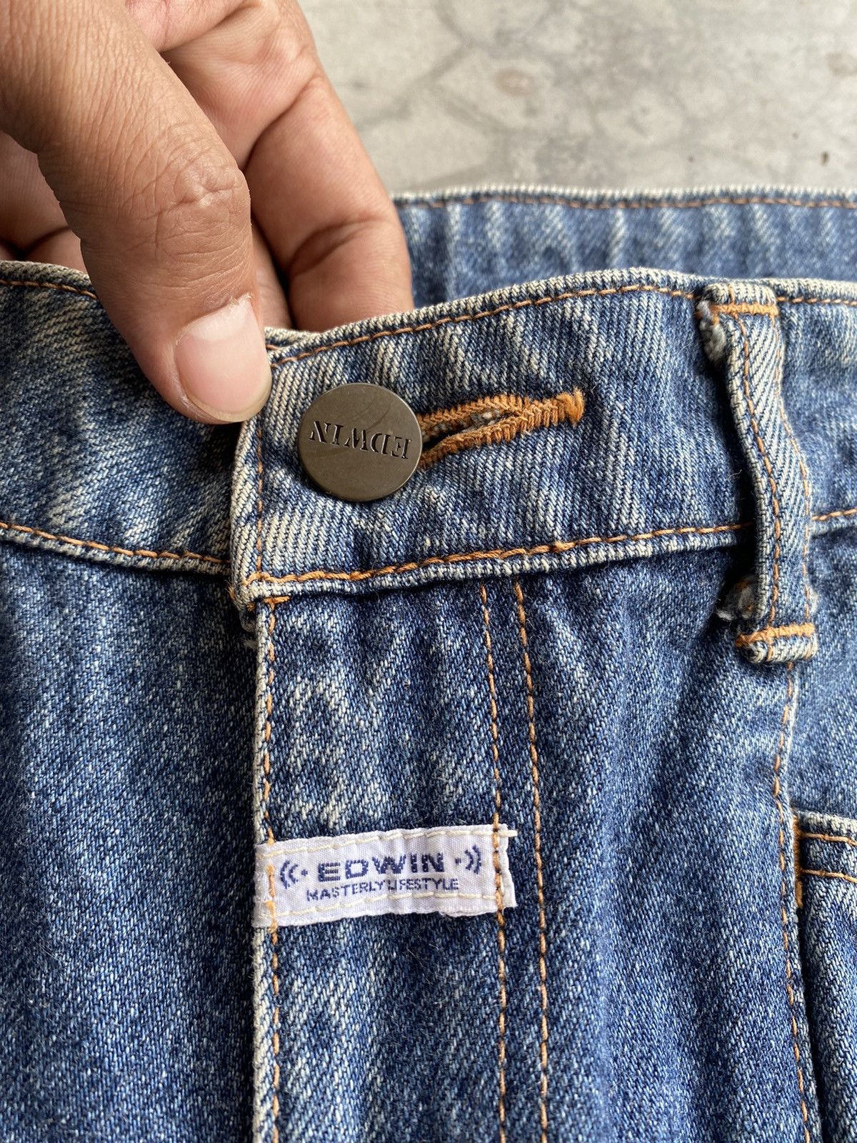 Edwin × Japanese Brand Baggy Jeans Vintage Edwin Ballon Blue Distressed Size US 32 / EU 48 - 7 Thumbnail