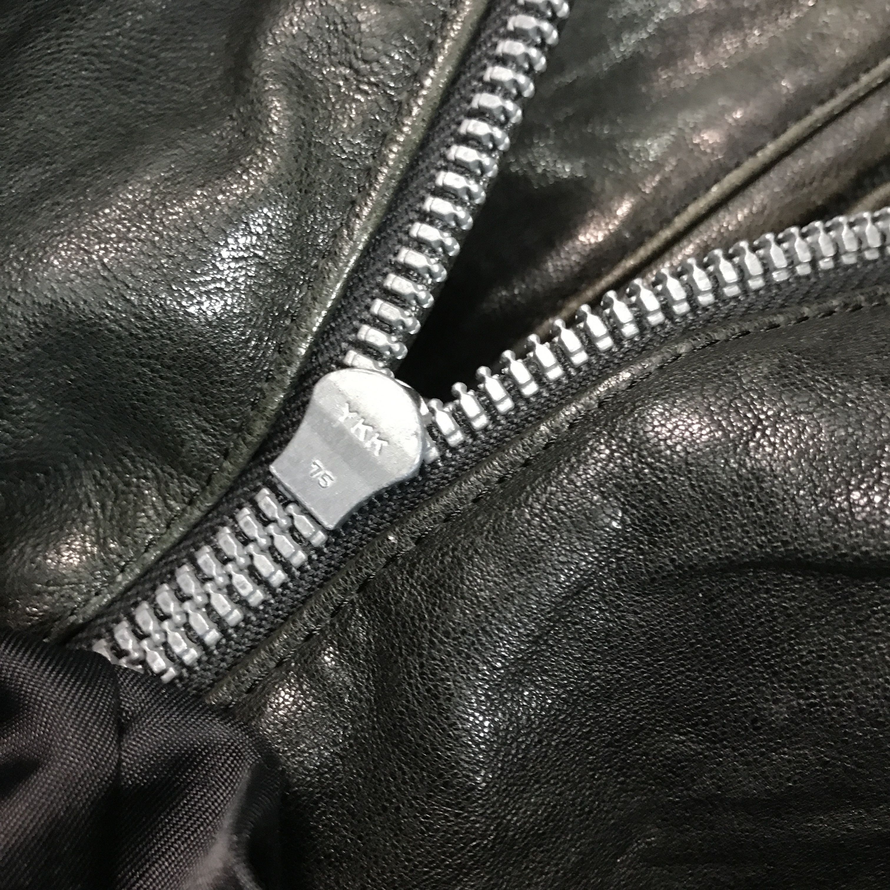 Japanese Brand Vtg green label Leather jacket biker style Size US S / EU 44-46 / 1 - 10 Thumbnail