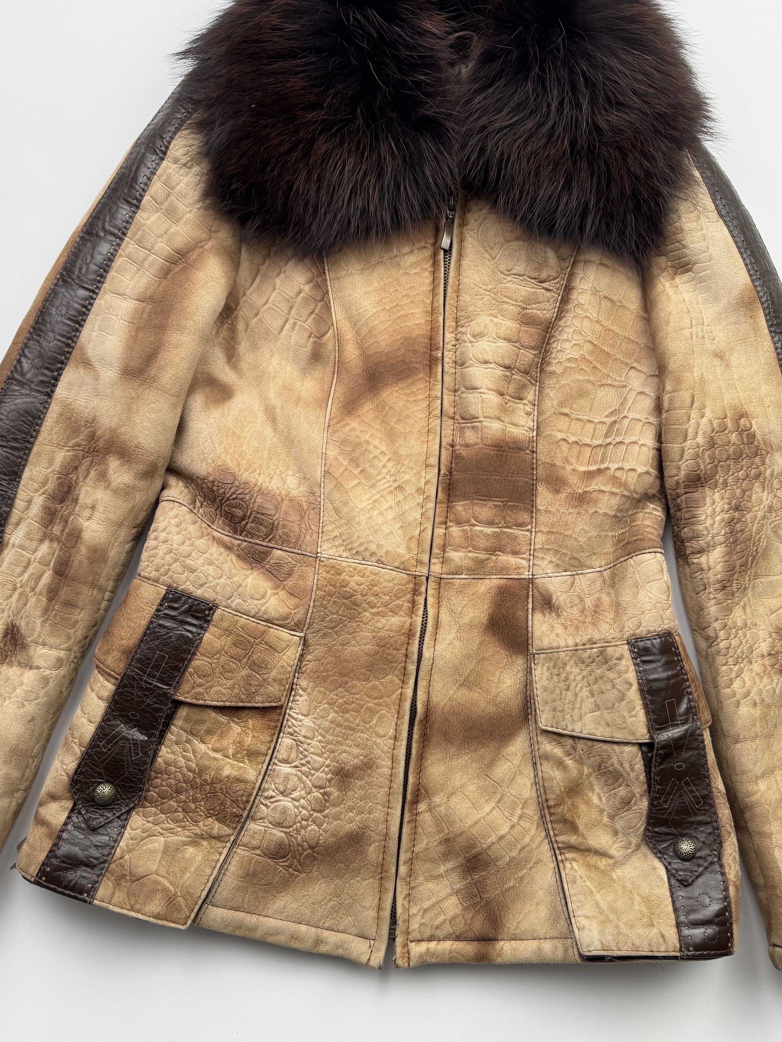 Vintage Vintage Faded Sheepskin Jacket With Fur Neck B230(V163)E2 Size XS / US 0-2 / IT 36-38 - 4 Thumbnail