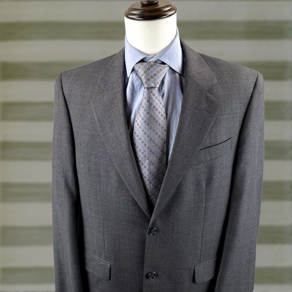 Jack Victor Jack Victor Blazer Loro Piana Zelander Men 41L Gray Glen Plaid Sport Coat Jacket Size 42R - 1 Thumbnail