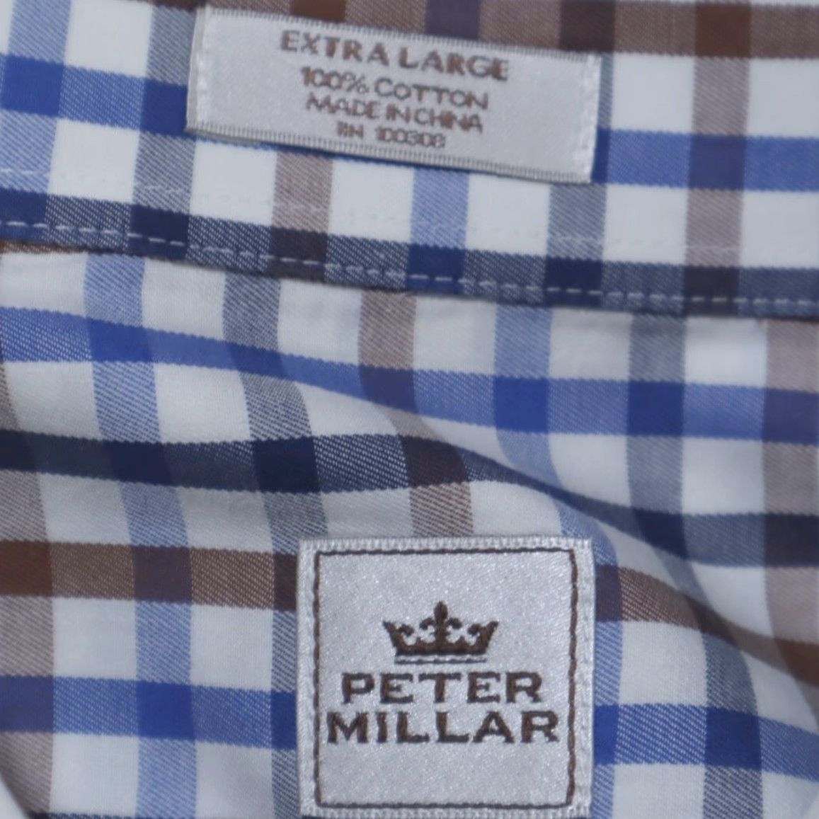 Peter Millar Peter Millar Poplin Cotton Check Long Sleeve Button Down Shirt Men's XL Shirt Size US XL / EU 56 / 4 - 5 Thumbnail