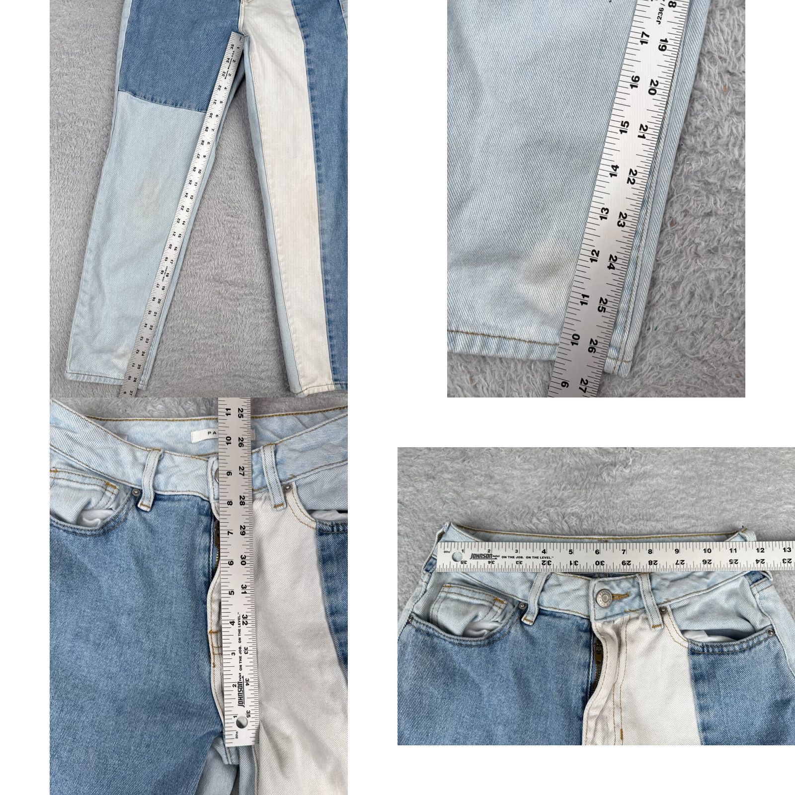 Pacsun Pacsun Jeans Women 24 Blue Denim Skinny Leg Mid Rise Patchwork 100% Cotton Size 42" / US 20 - 8 Thumbnail