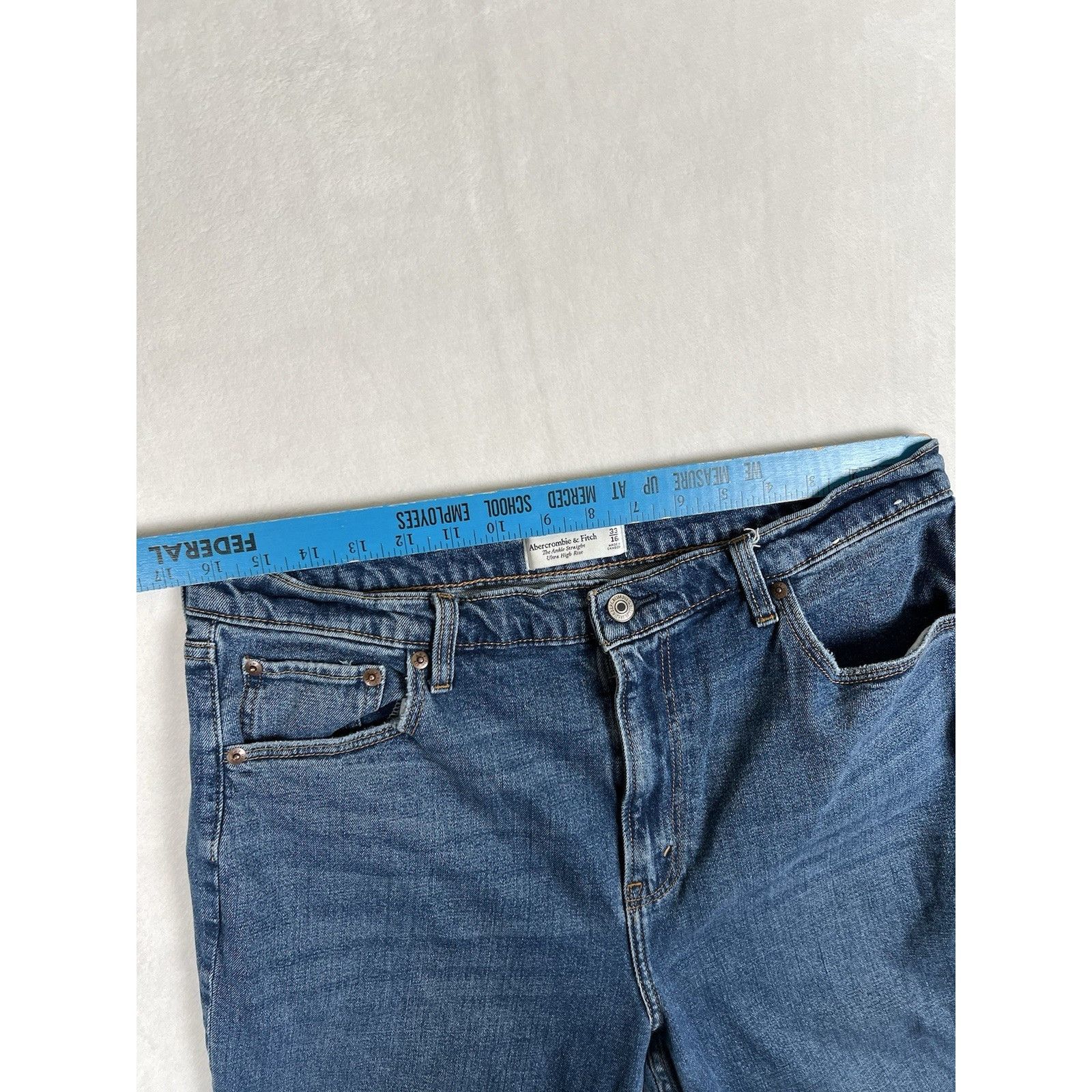 Abercrombie & Fitch Abercrombie & Fitch Denim Jeans Ankle Straight Ultra High Ri Size 38" / US 16 / IT 52 - 3 Thumbnail