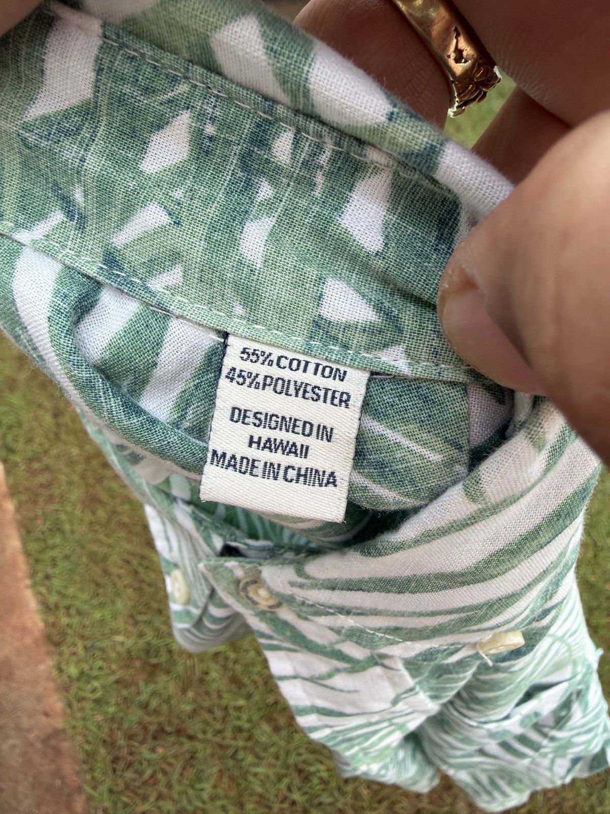Reyn Spooner PreOwned Reyn Spooner Classic Green/White Hawaiian Men's M Size US M / EU 48-50 / 2 - 4 Thumbnail