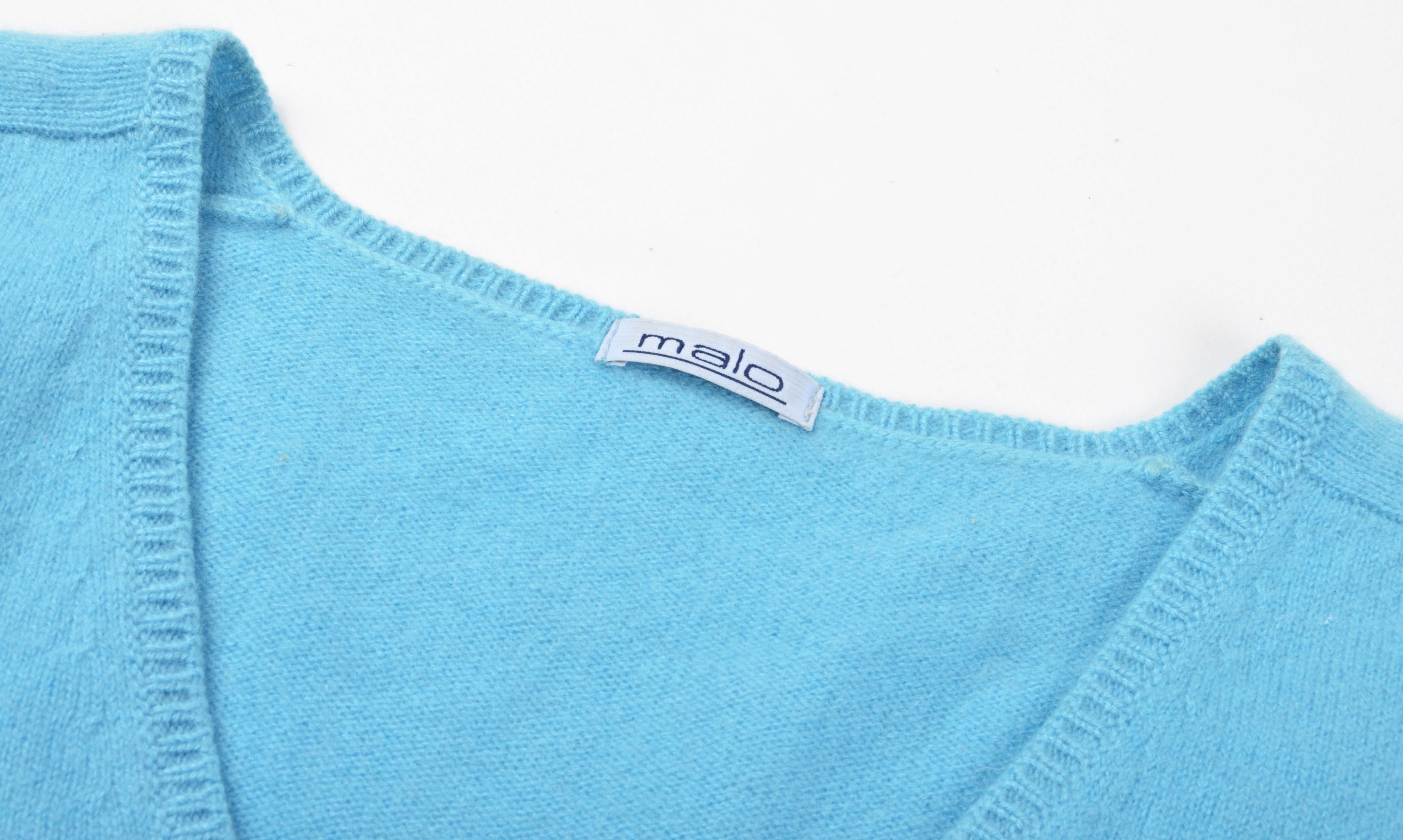 Malo Malo Women's Blue 3/4 Sleeve 100% Cashmere Sweater Size L / US 10 / IT 46 - 4 Thumbnail