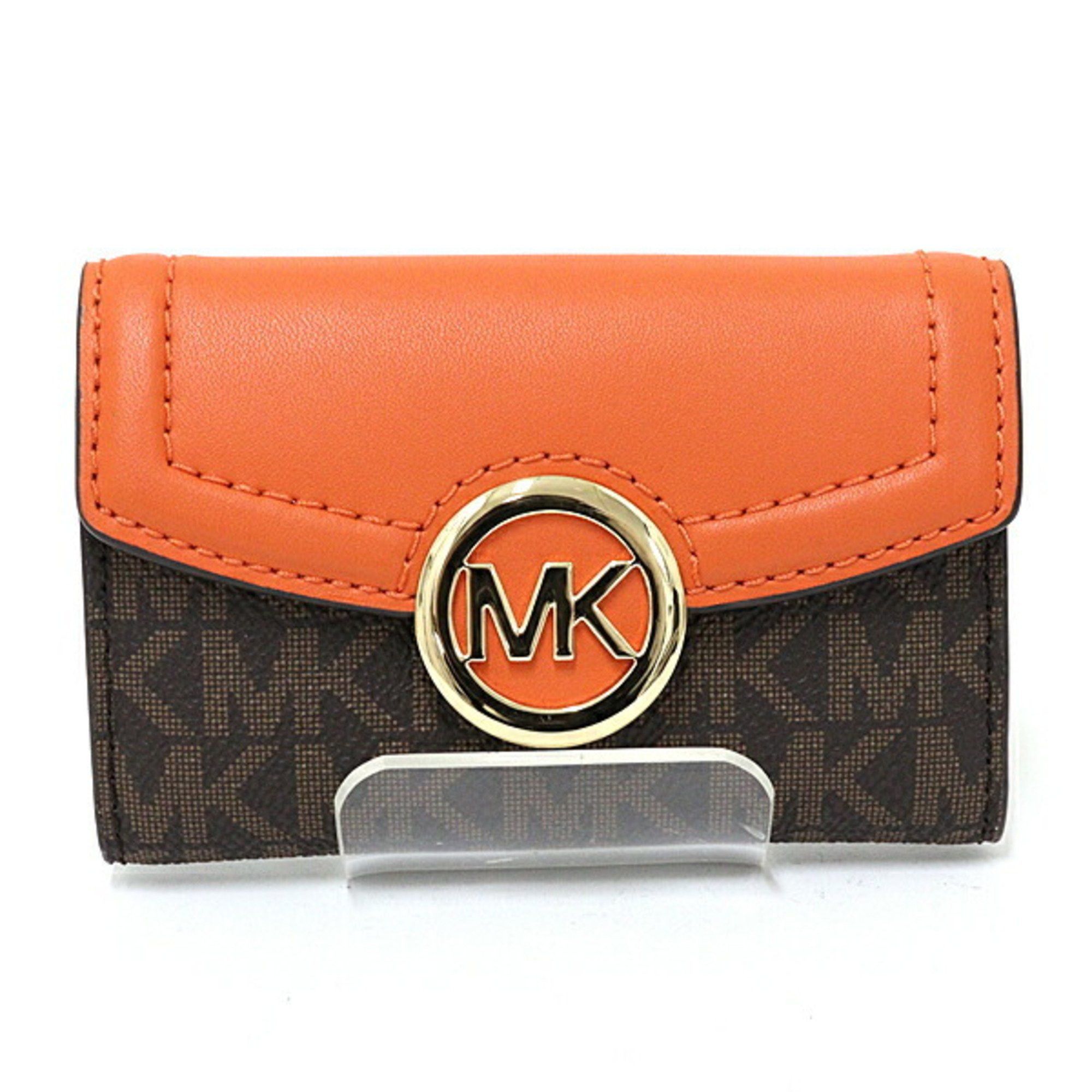 Michael Kors MICHAEL KORS 6-ring key case MK Signature bicolor orange brown gold Size ONE SIZE - 1 Thumbnail