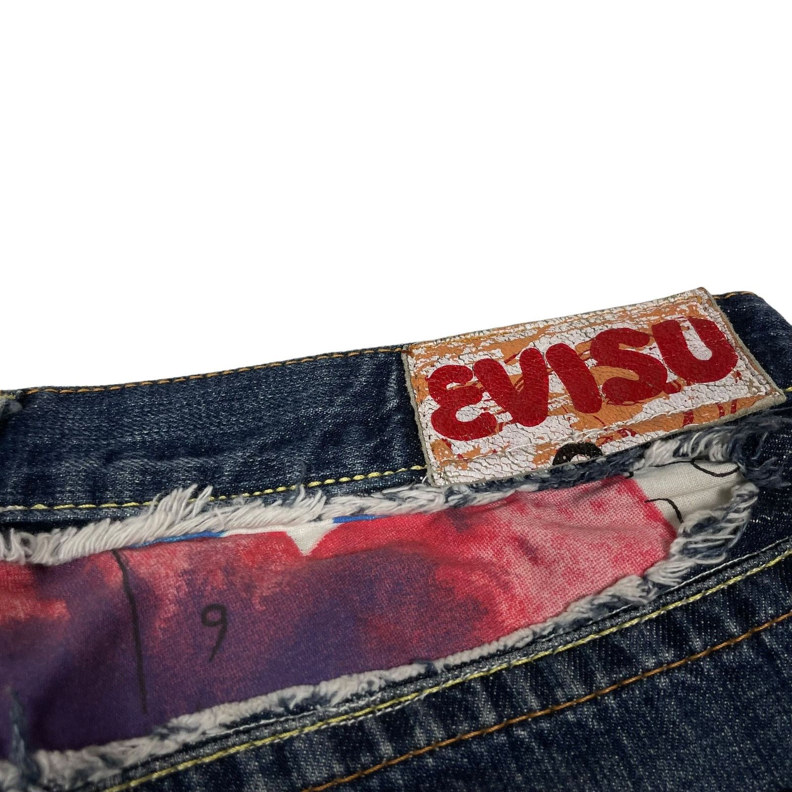 Evisu Evisu Women's Blue Cotton Denim Low Rise Boyfriend Short 31 Size 31" - 8 Thumbnail